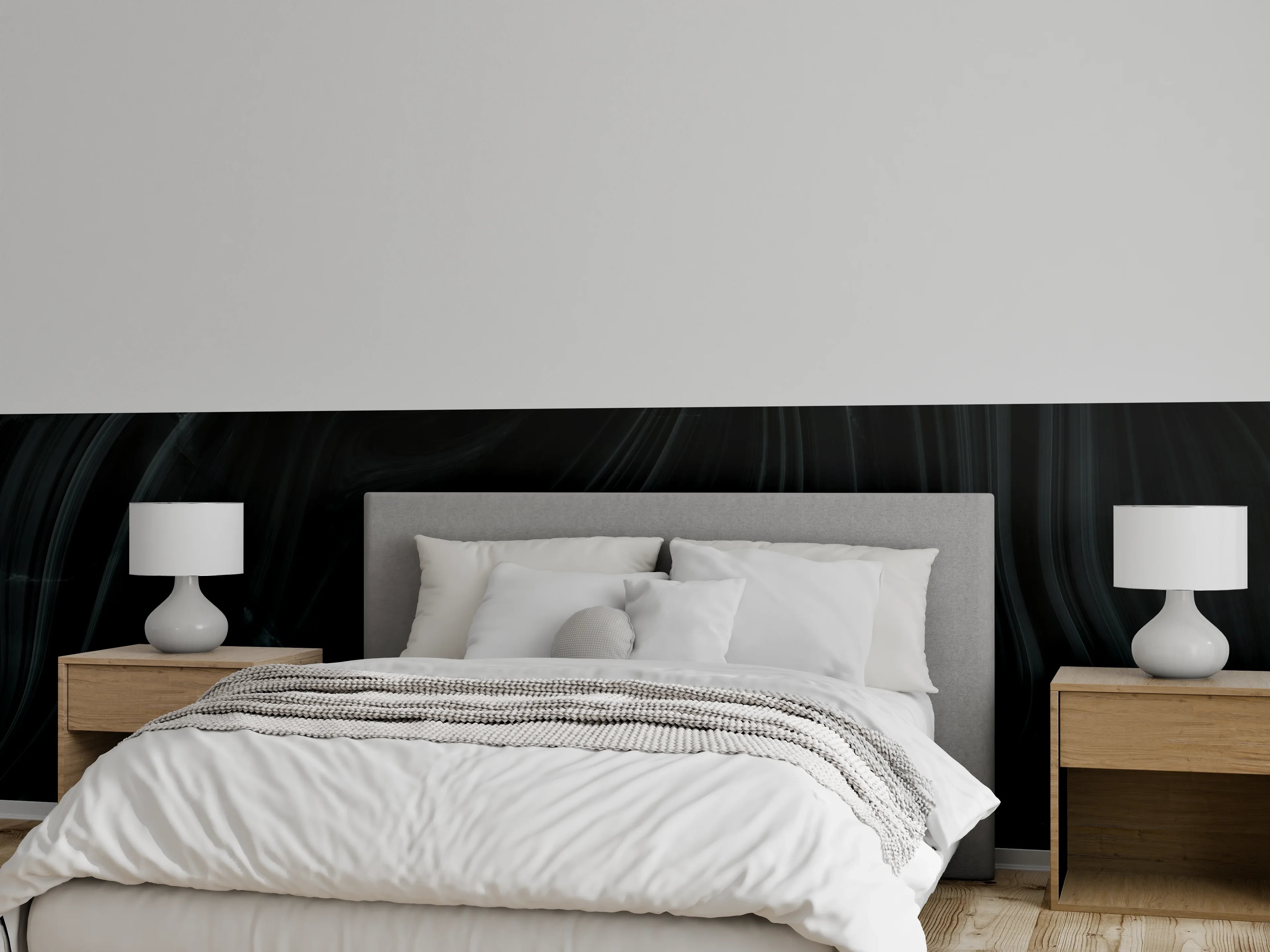 Wandverkleidung Schlafzimmer - Dunkler klassischer Marmor