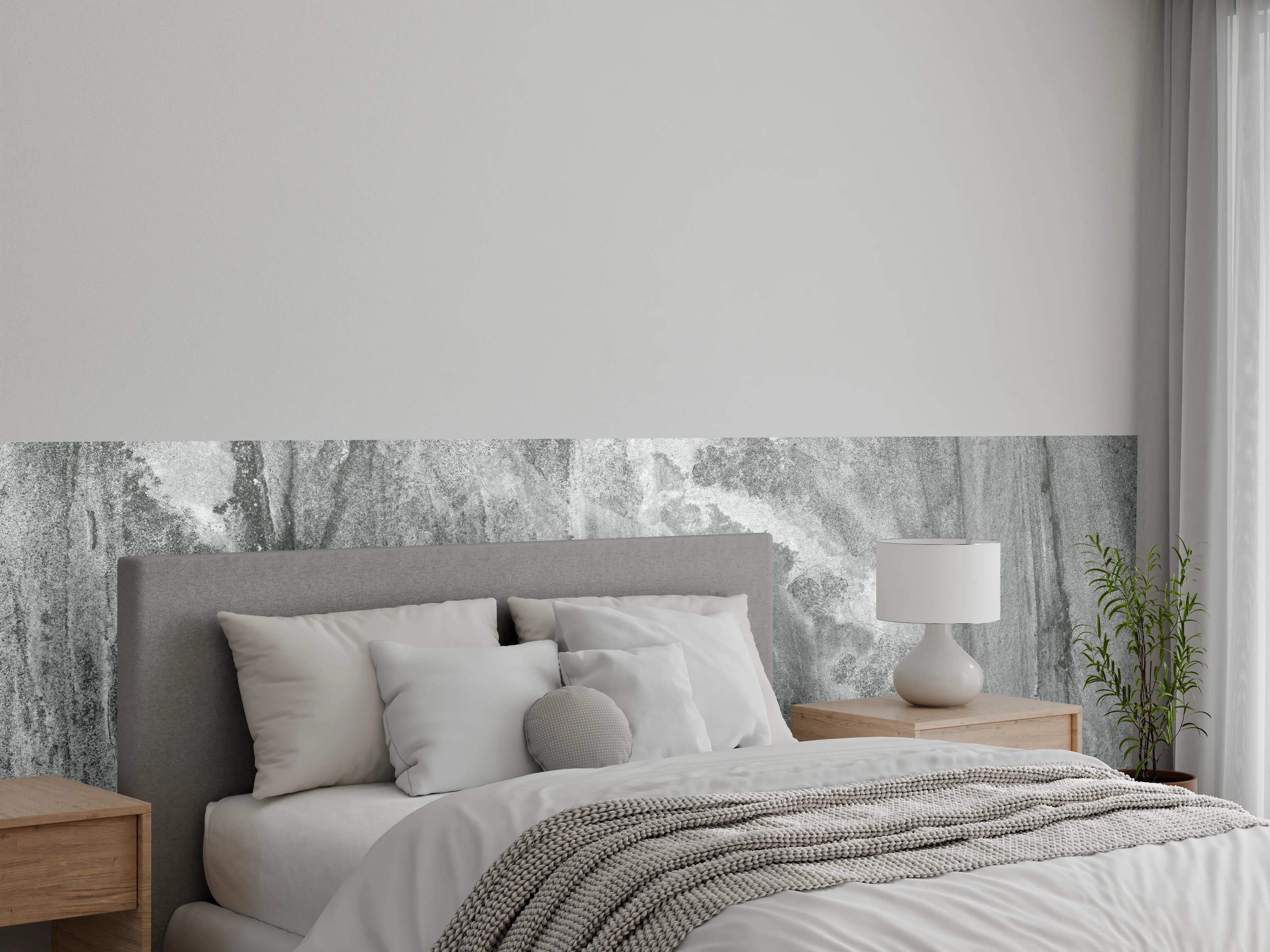 Wandverkleidung Schlafzimmer - Edel Graue Marmor Textur