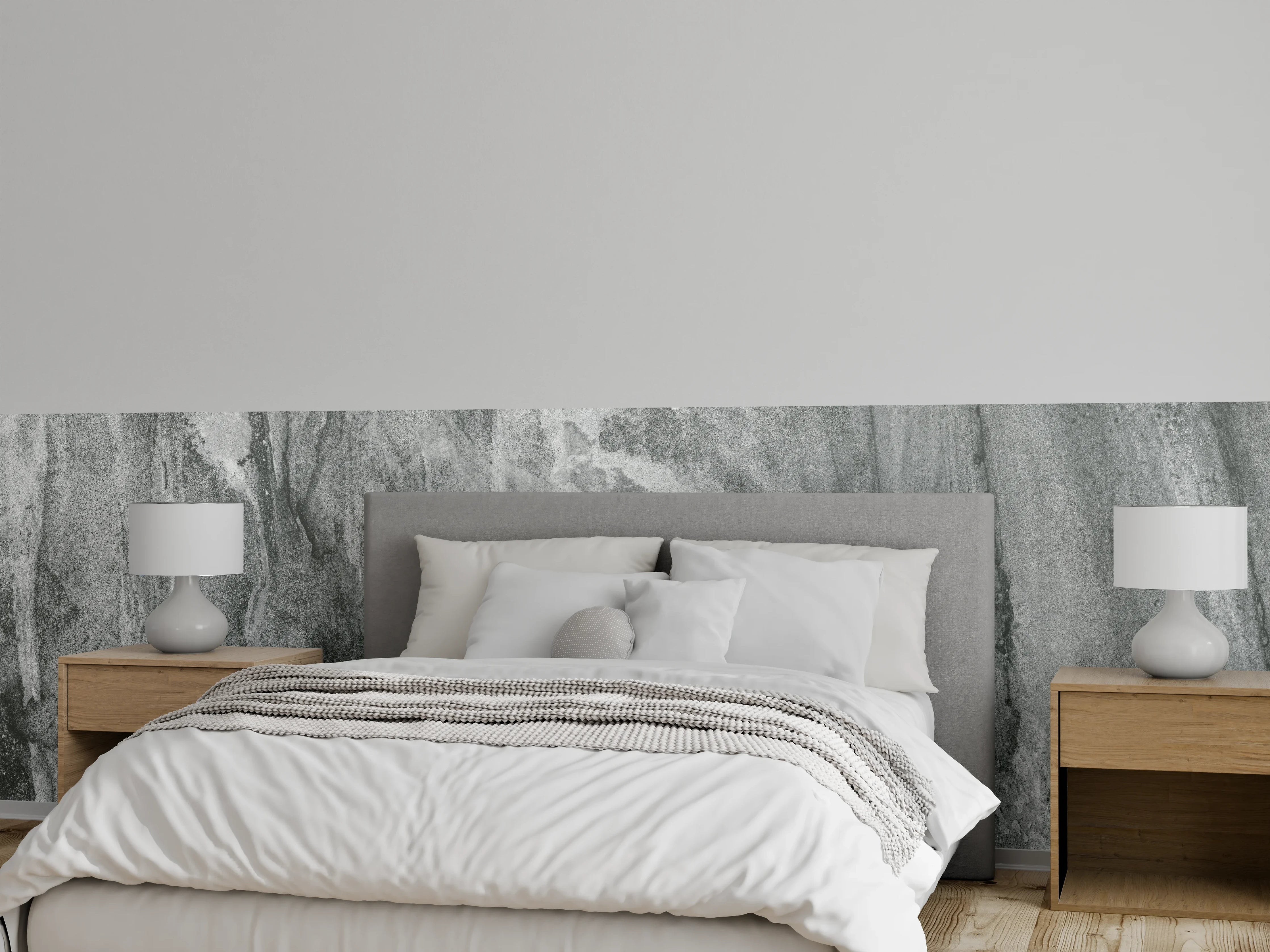 Wandverkleidung Schlafzimmer - Edel Graue Marmor Textur