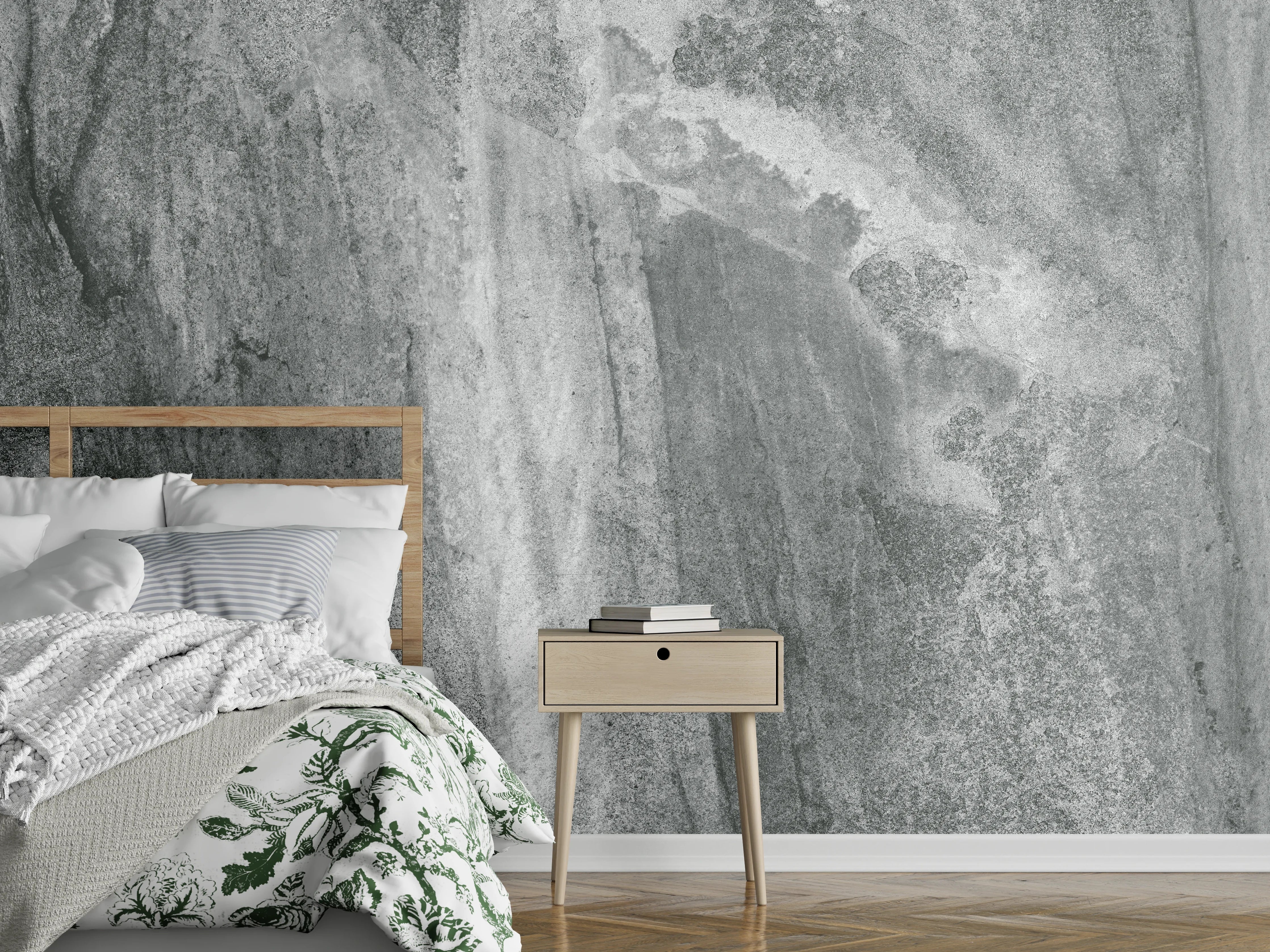 Wandverkleidung Schlafzimmer - Edel Graue Marmor Textur