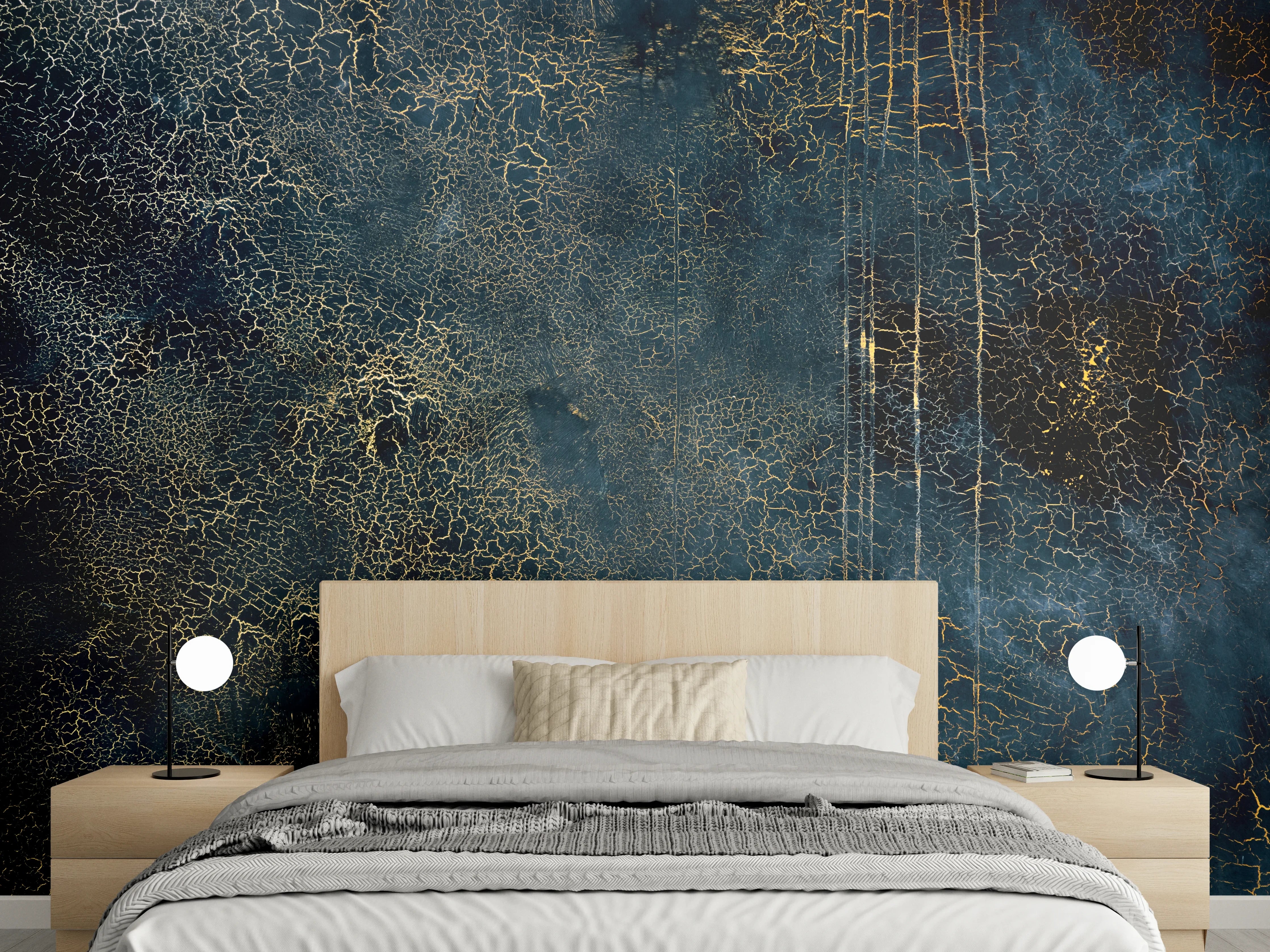 Wandverkleidung Schlafzimmer - Edel-Rissige Textur mit Craquelé- Effekt