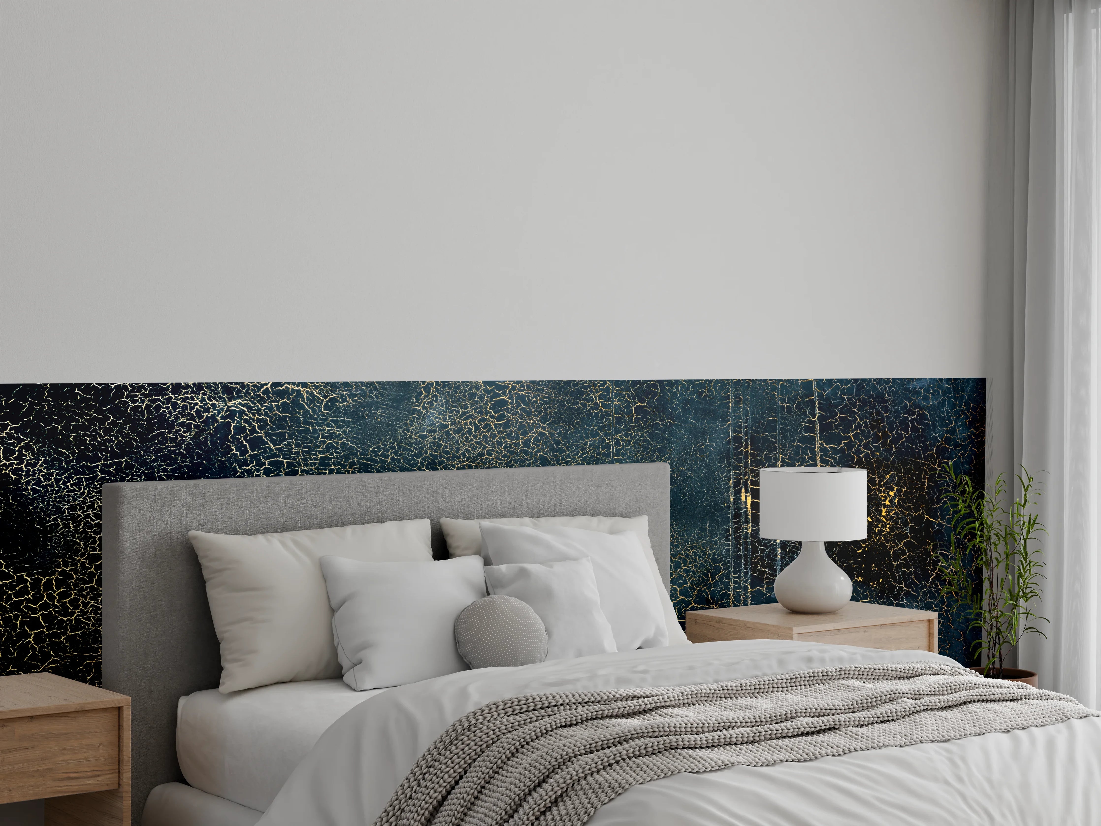 Wandverkleidung Schlafzimmer - Edel-Rissige Textur mit Craquelé- Effekt