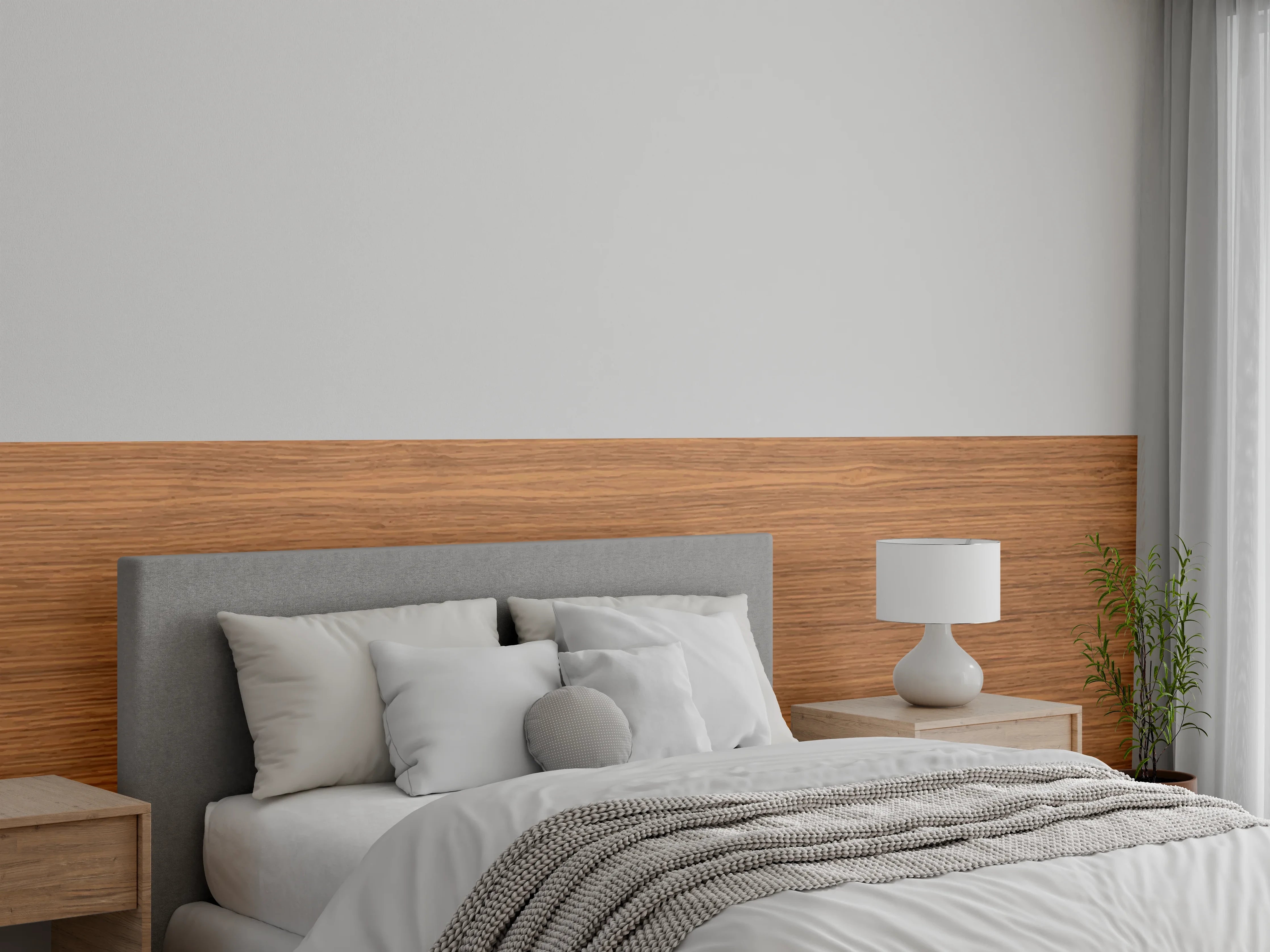 Wandverkleidung Schlafzimmer - Edle Braun-Holztextur