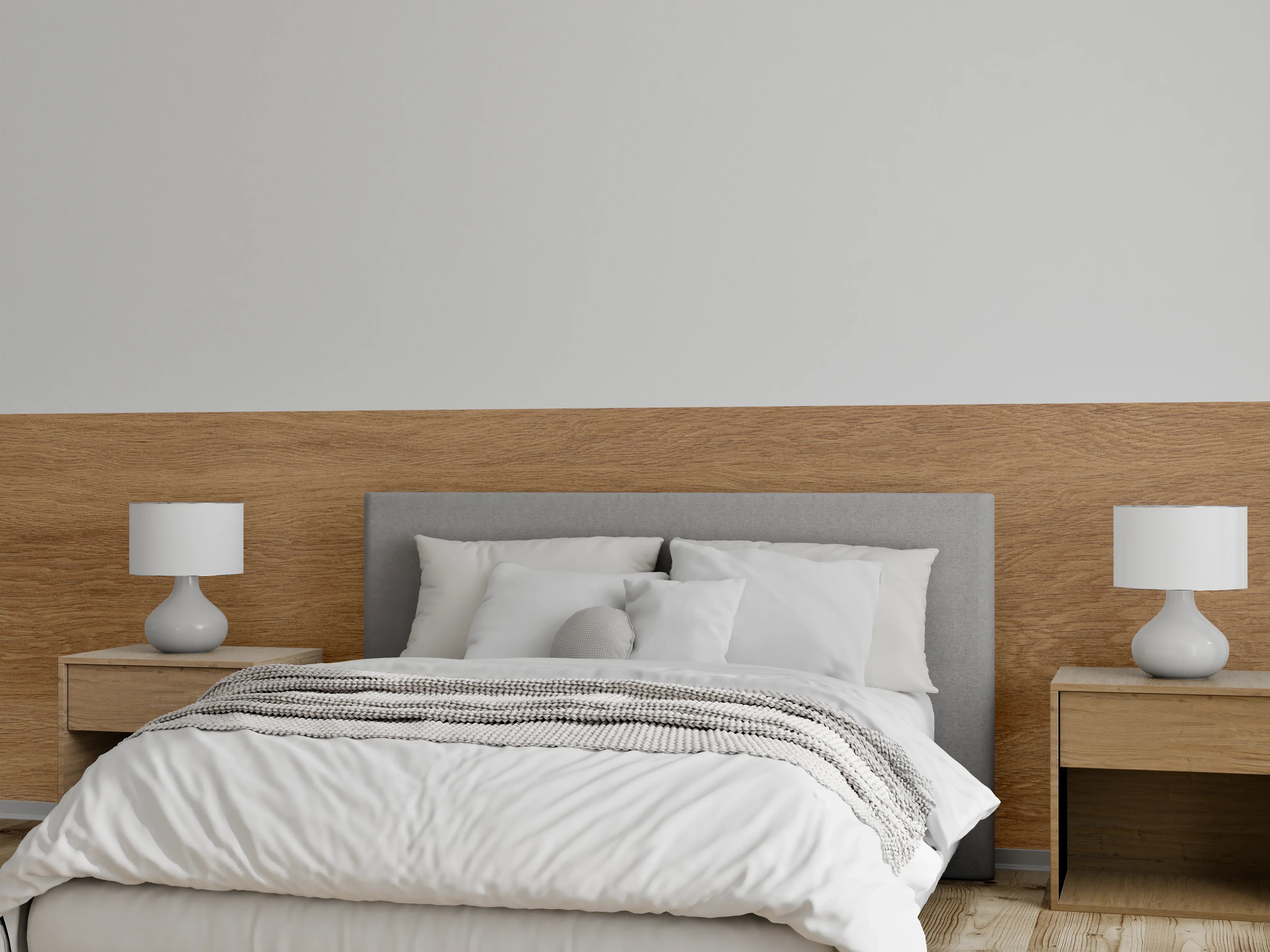 Wandverkleidung Schlafzimmer - Eiche Parkett Holz Textur