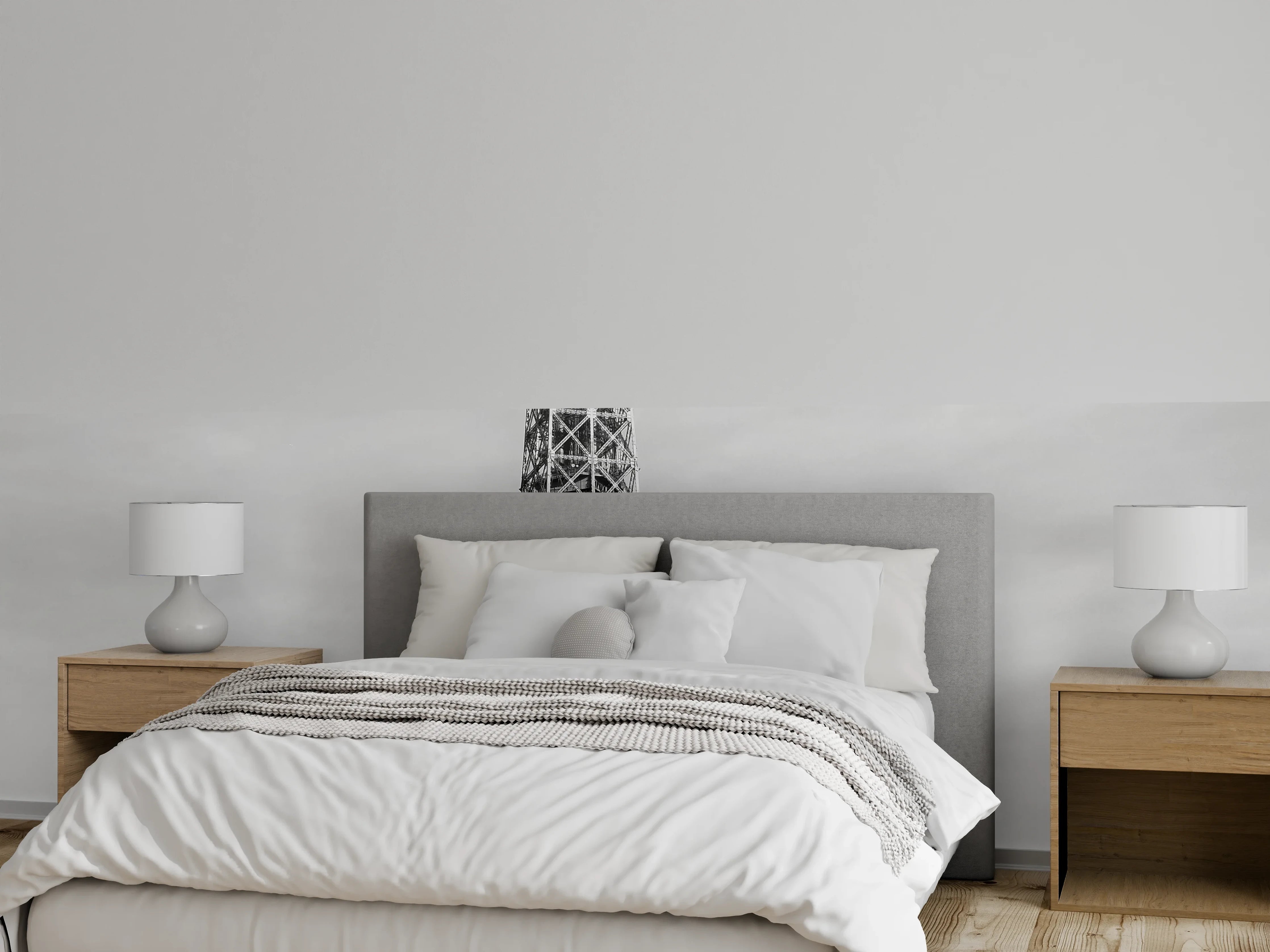 Wandverkleidung Schlafzimmer - Eiffelturm Schwarz-Weiß Fotografie Paris