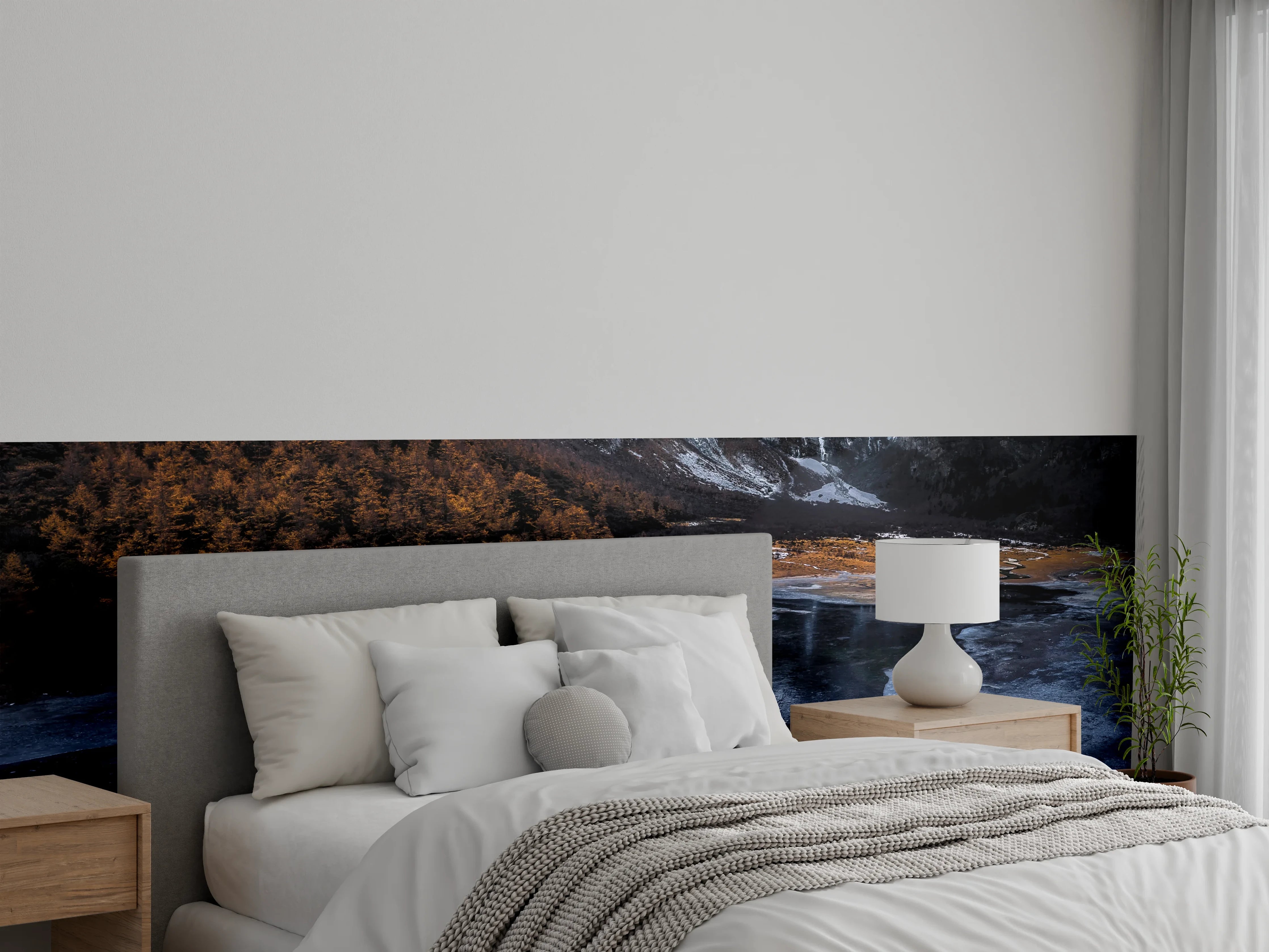 Wandverkleidung Schlafzimmer - Eisige Alpenlandschaft mit Sonnenaufgang