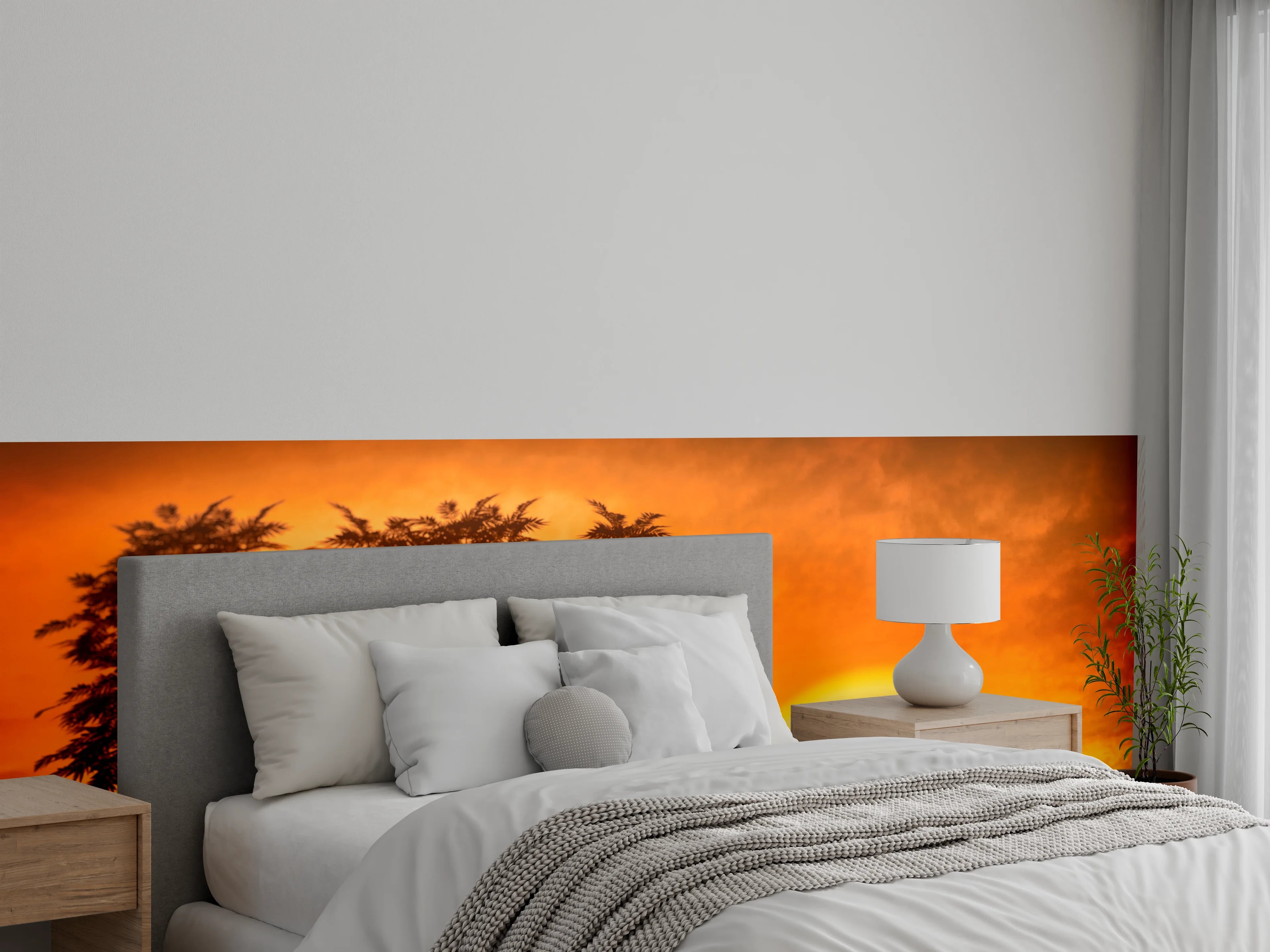 Wandverkleidung Schlafzimmer - Elefantenfamilie