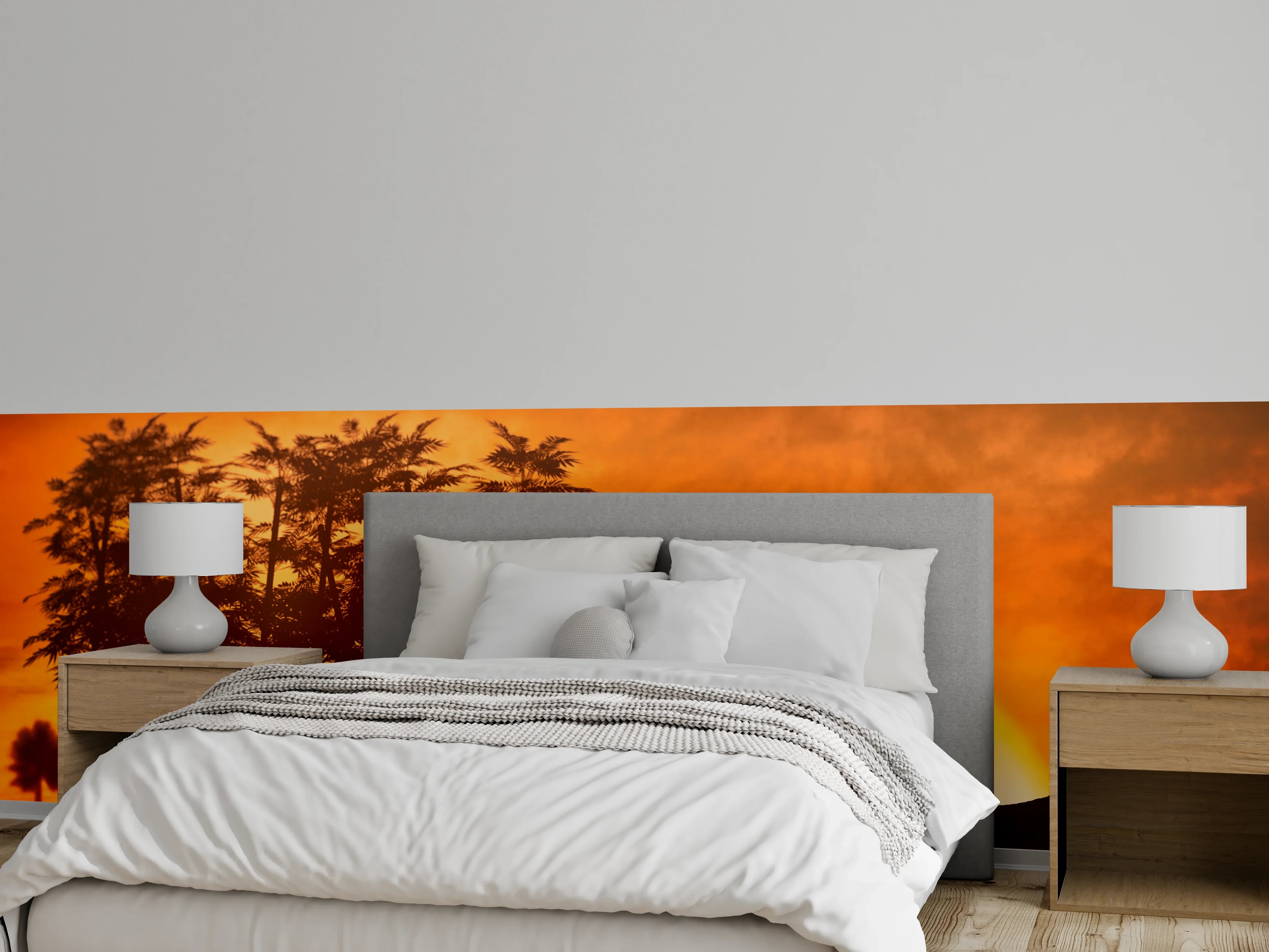 Wandverkleidung Schlafzimmer - Elefantenfamilie