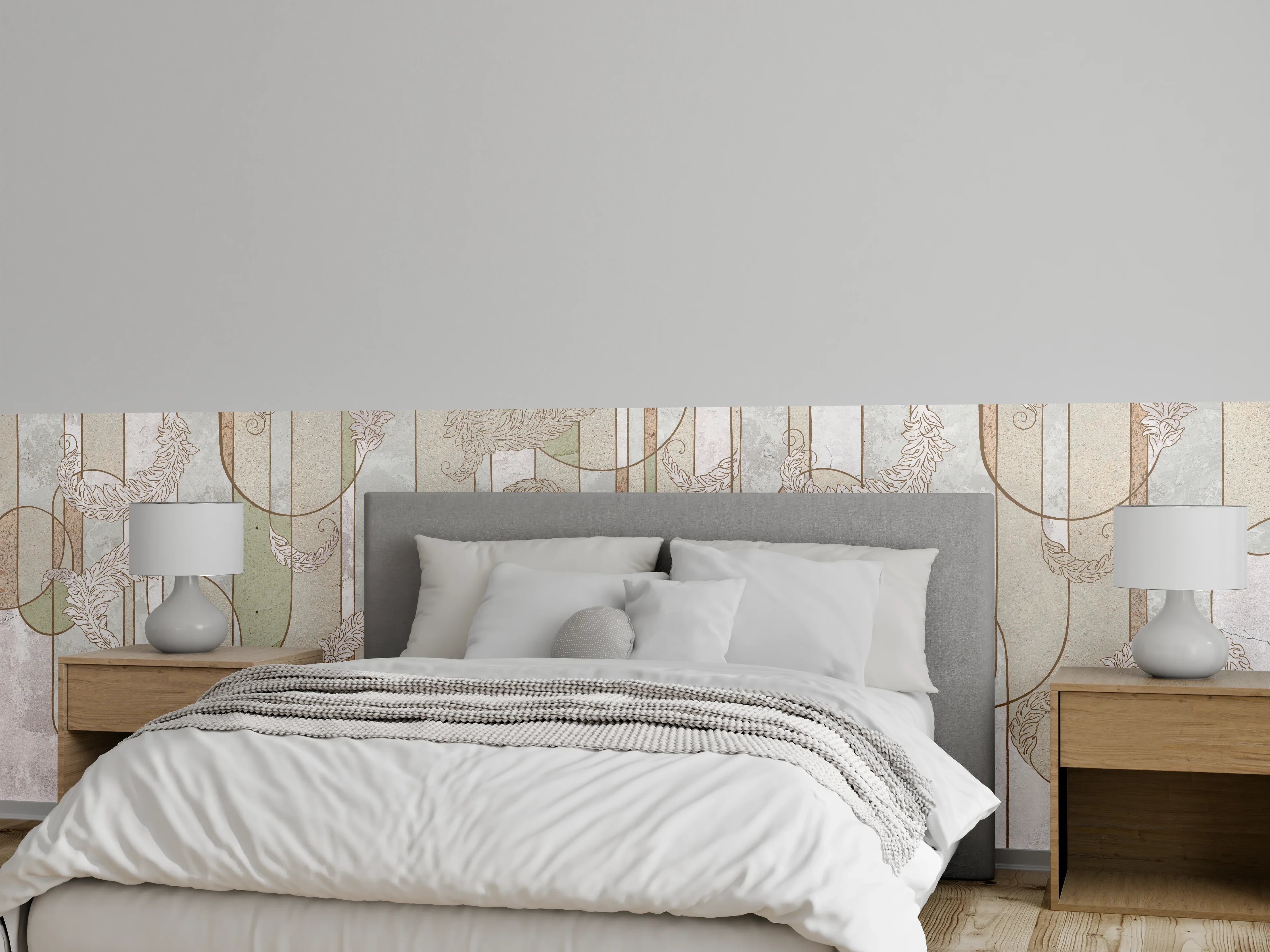 Wandverkleidung Schlafzimmer - Elegant dekoratives Ornament mit Naturmotiven