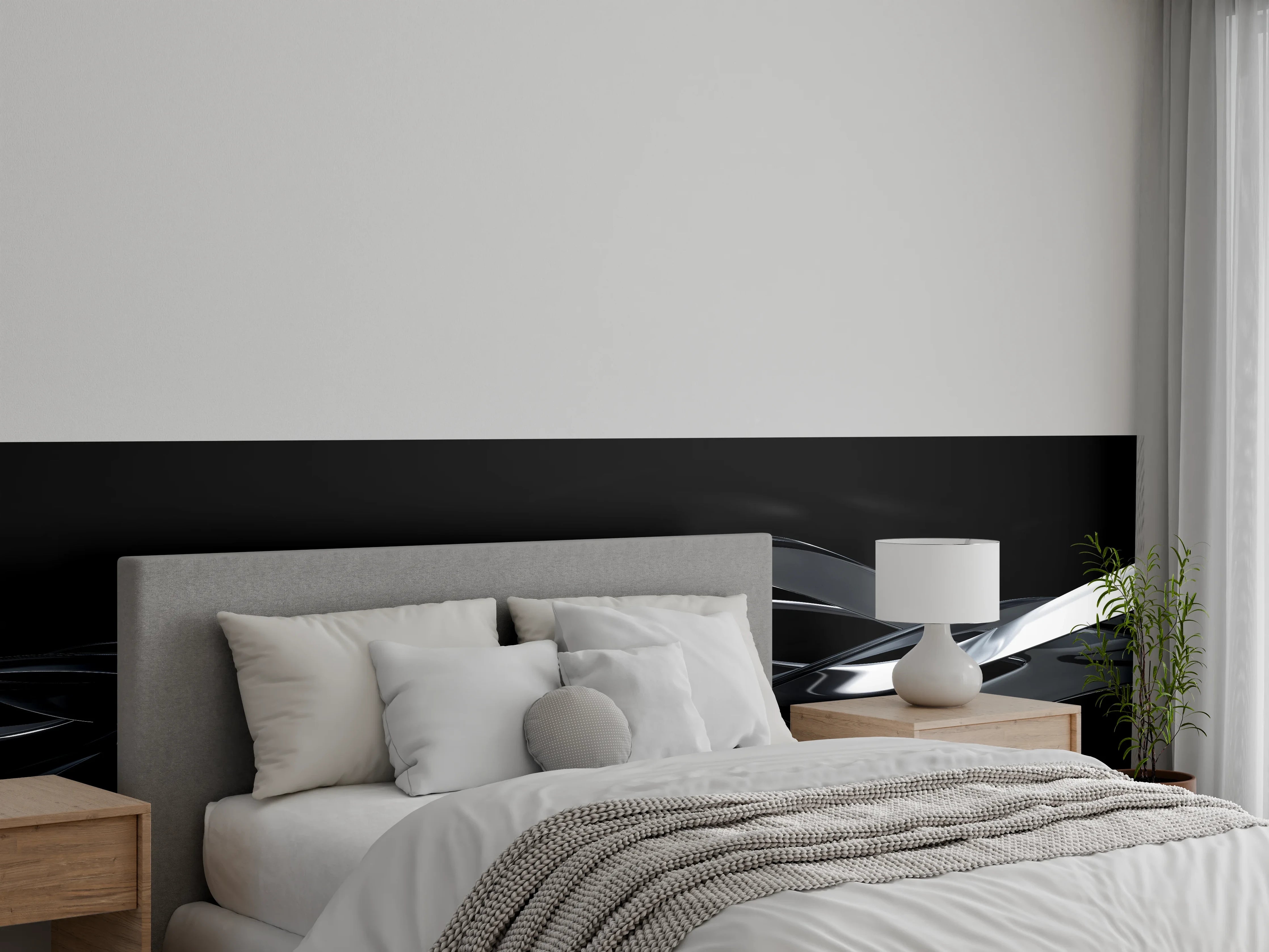 Wandverkleidung Schlafzimmer - Elegant fließende Bewegung