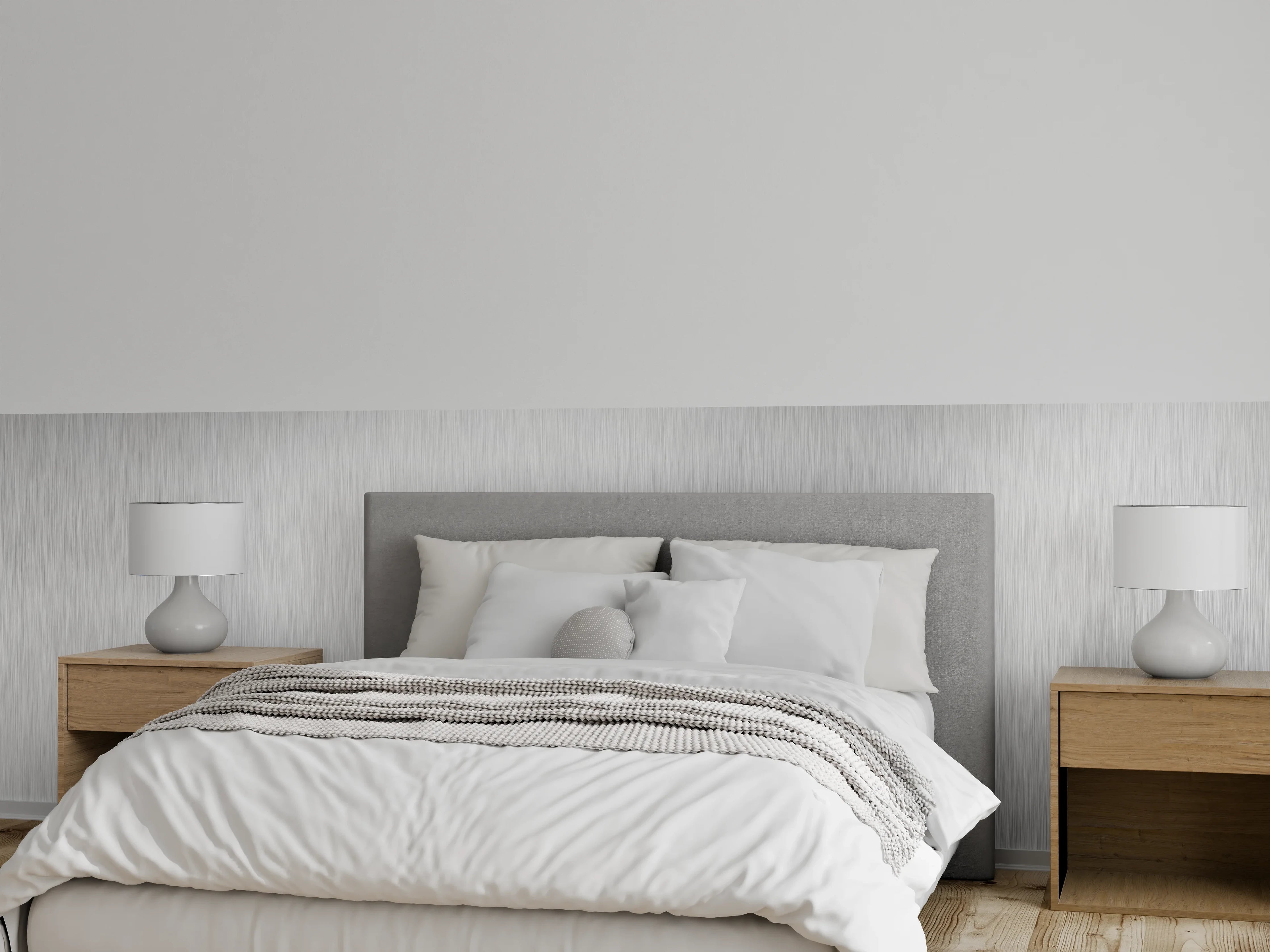 Wandverkleidung Schlafzimmer - Elegante Metalloptik in Silber Grau