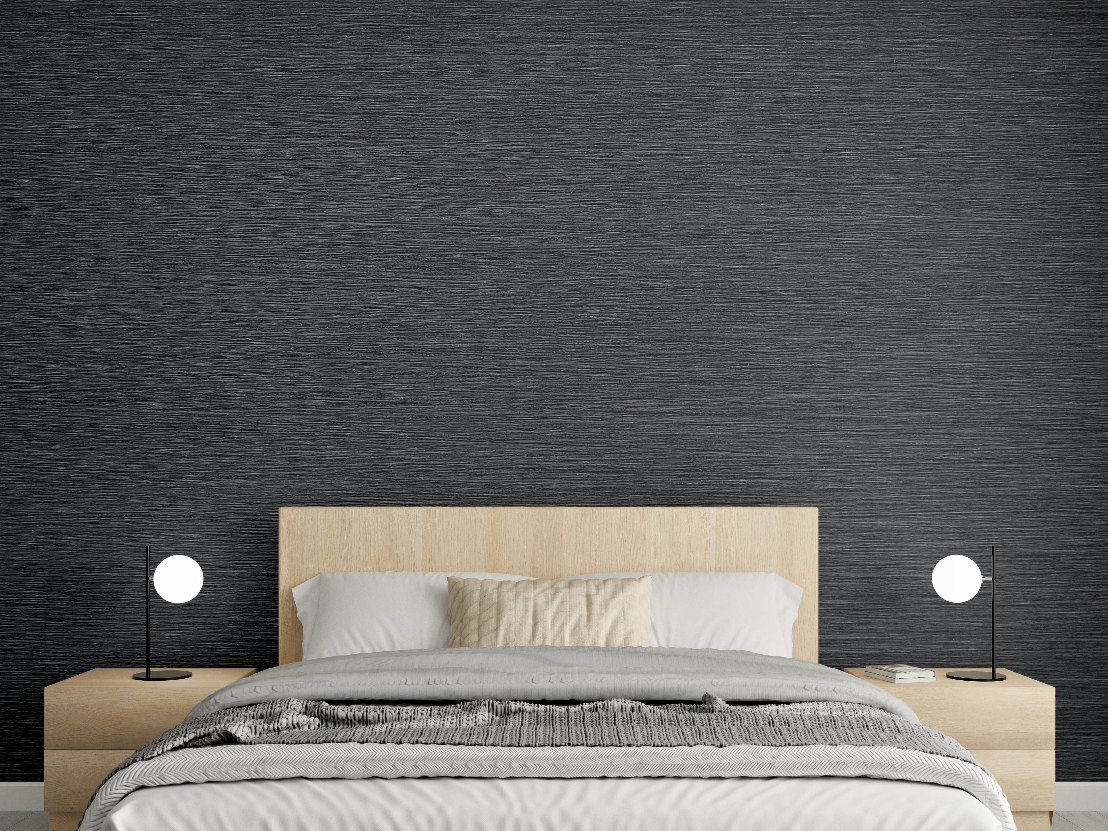 Wandverkleidung Schlafzimmer - Elegante Oberfläche in Dunkelgrau-Optik
