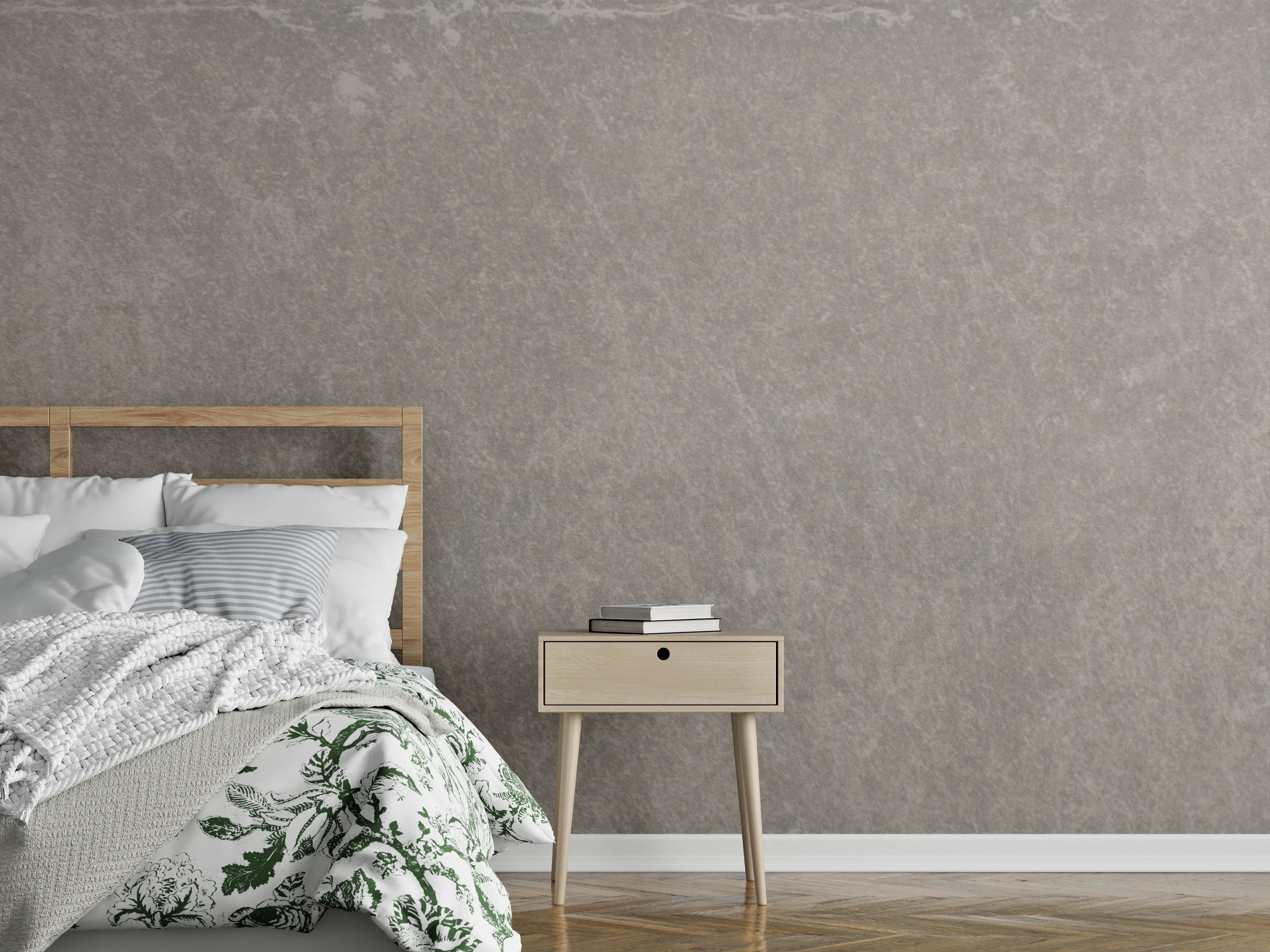 Wandverkleidung Schlafzimmer - Elegante Schieferoptik in dezentem Grau