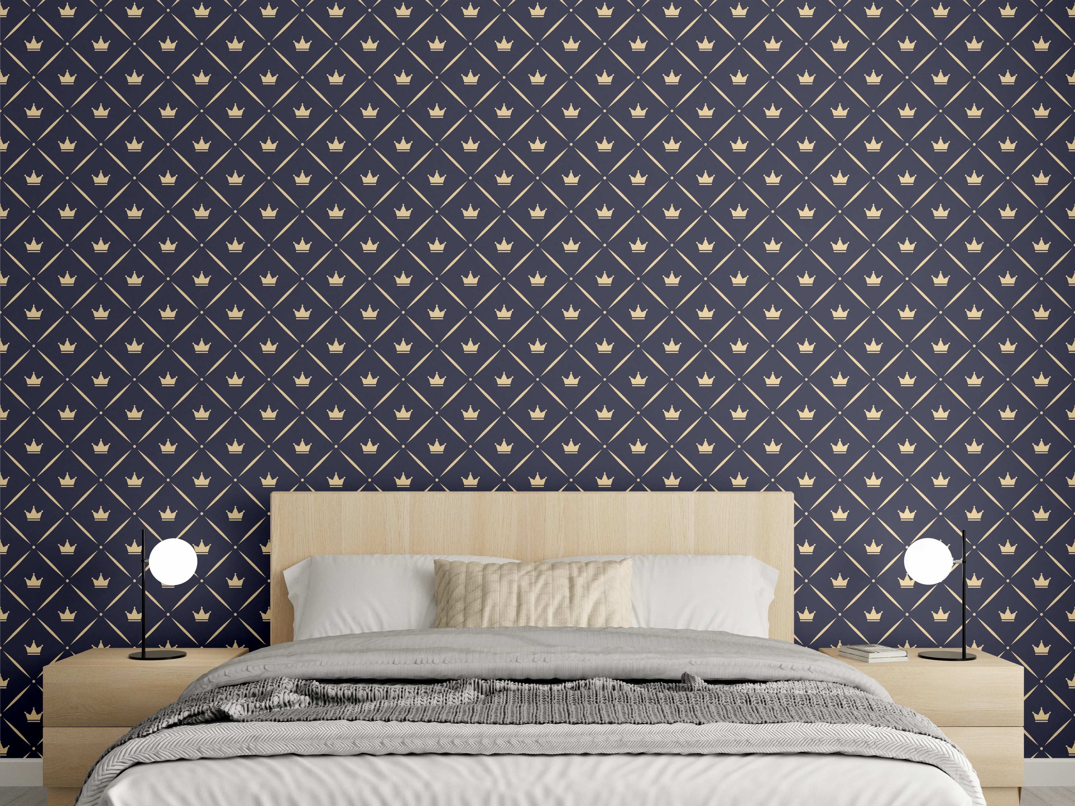Wandverkleidung Schlafzimmer - Elegantes Art Deco Muster tapete