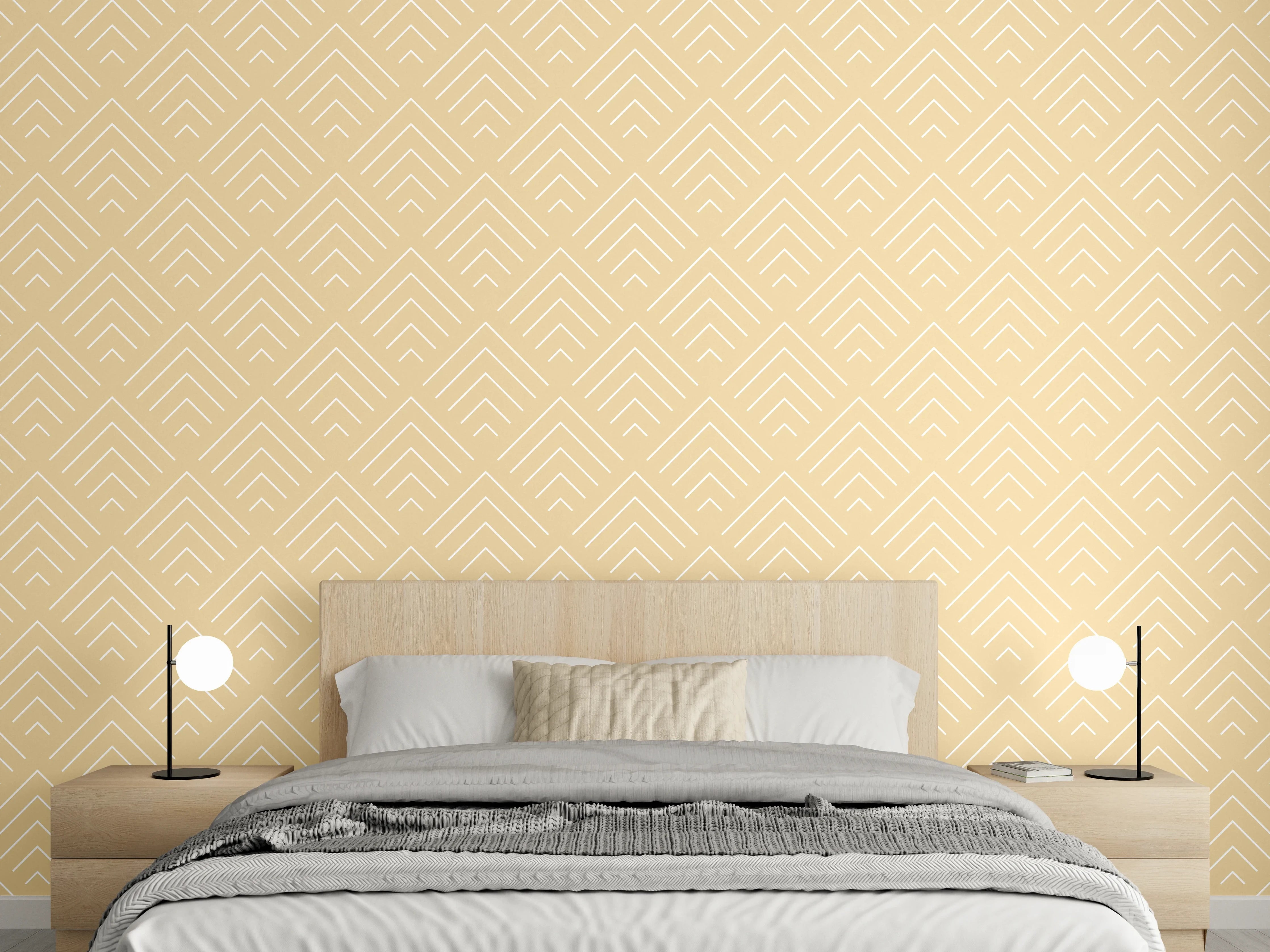 Wandverkleidung Schlafzimmer - Elegantes Beigerotisches Muster