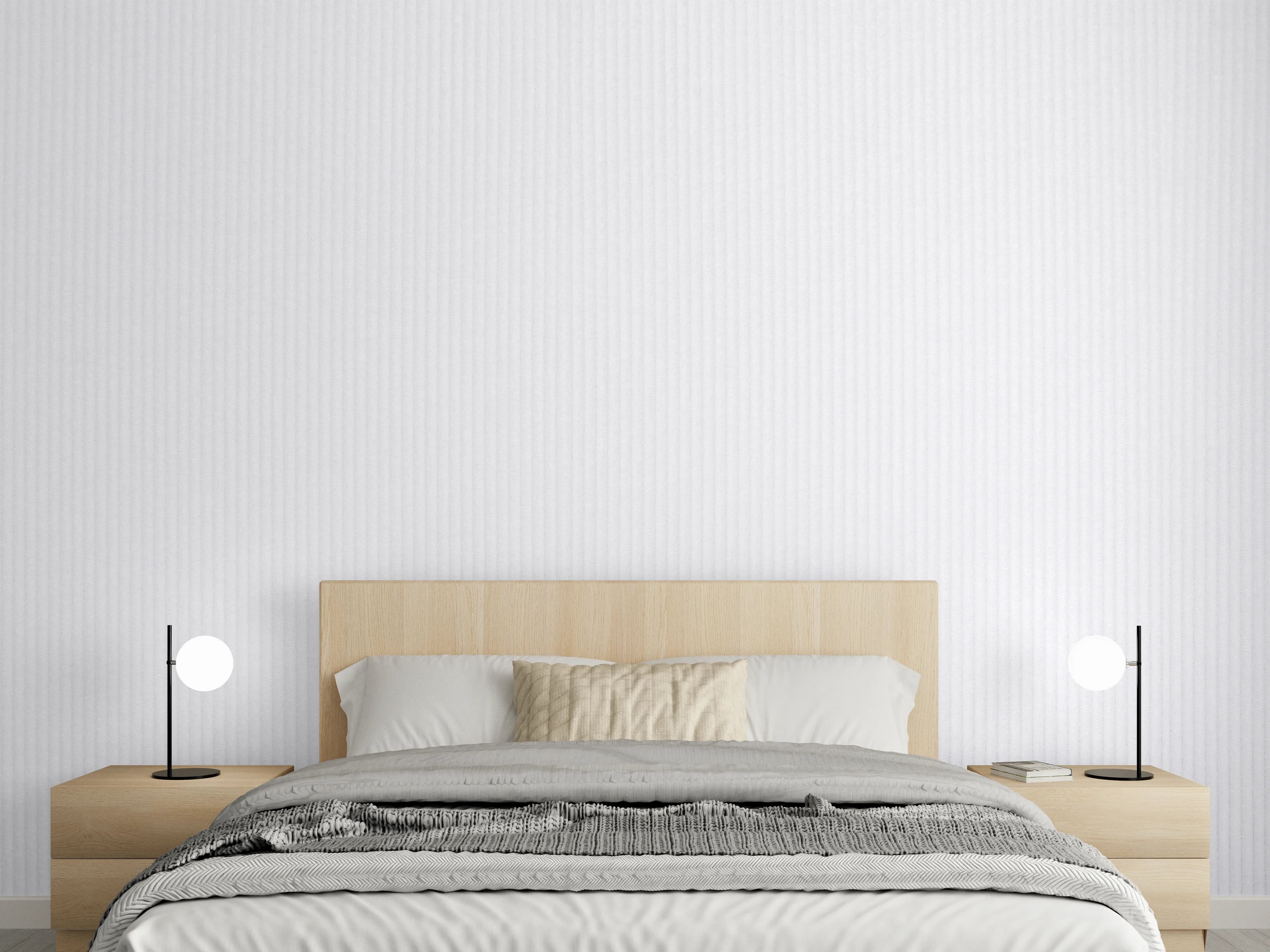 Wandverkleidung Schlafzimmer - Elegantes Weiß mit feiner Struktur