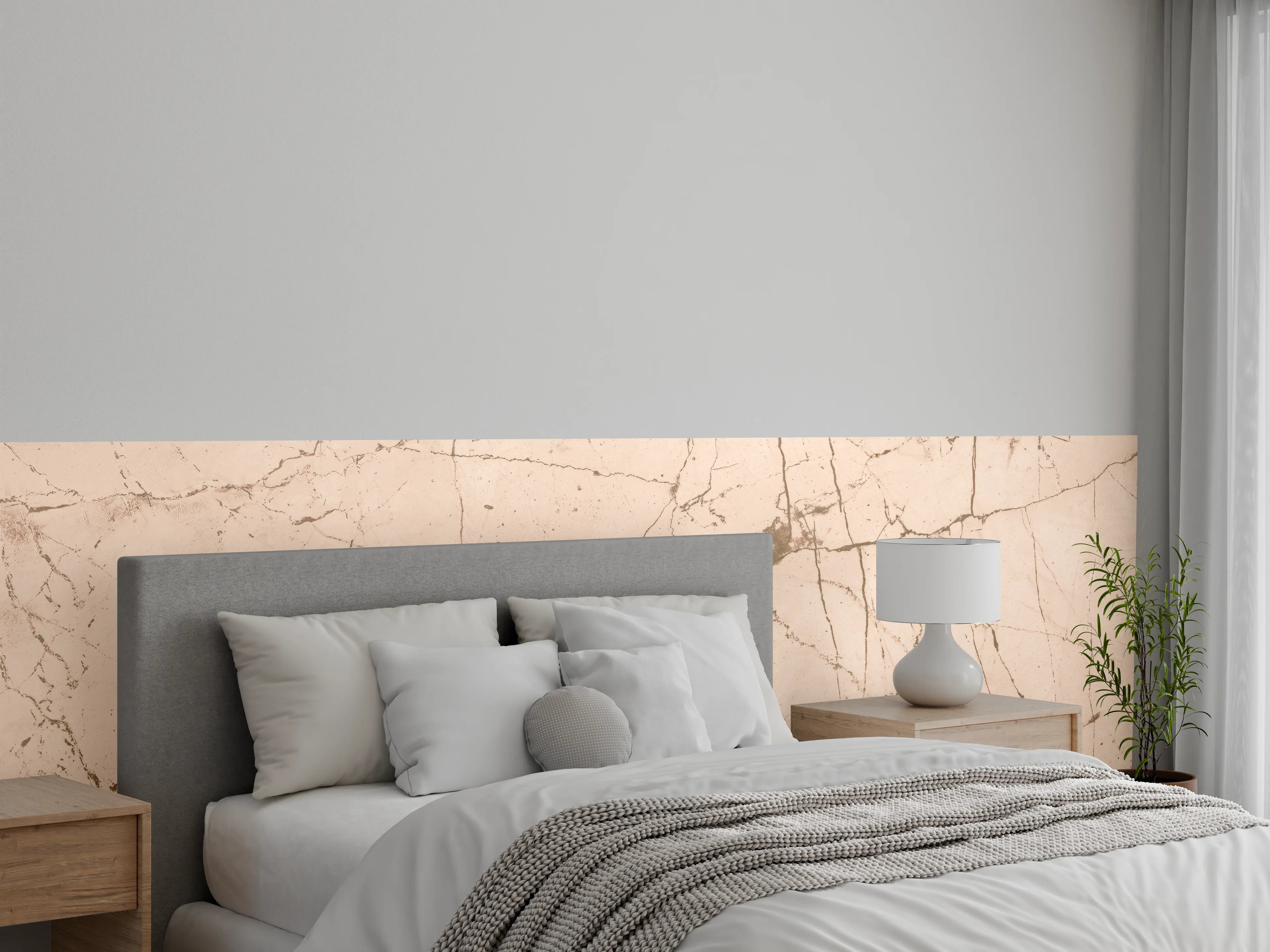 Wandverkleidung Schlafzimmer - Elfenbeinfarbener OnyxmarmoR