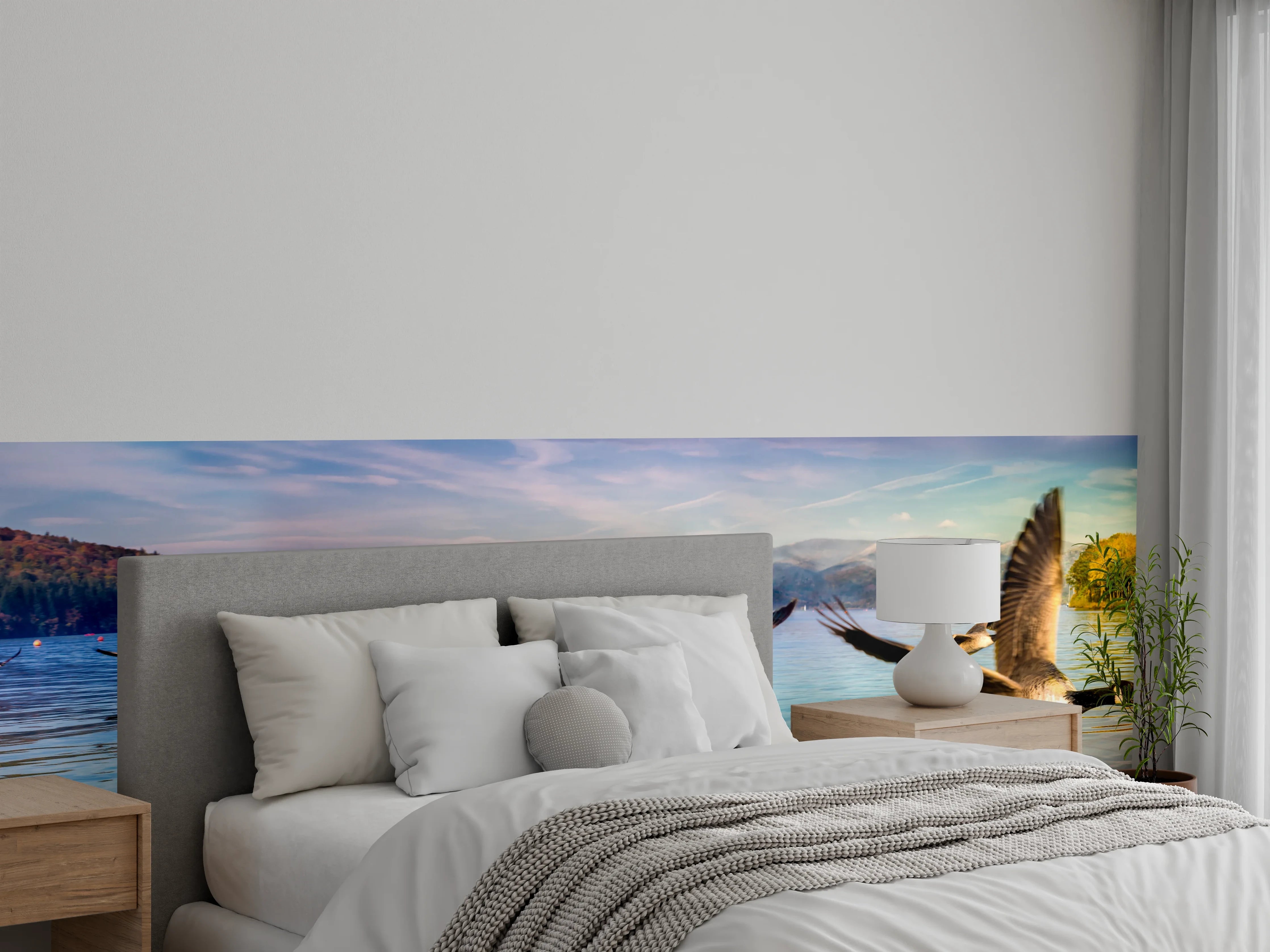 Wandverkleidung Schlafzimmer - Entenschwarm am Lake Windermere