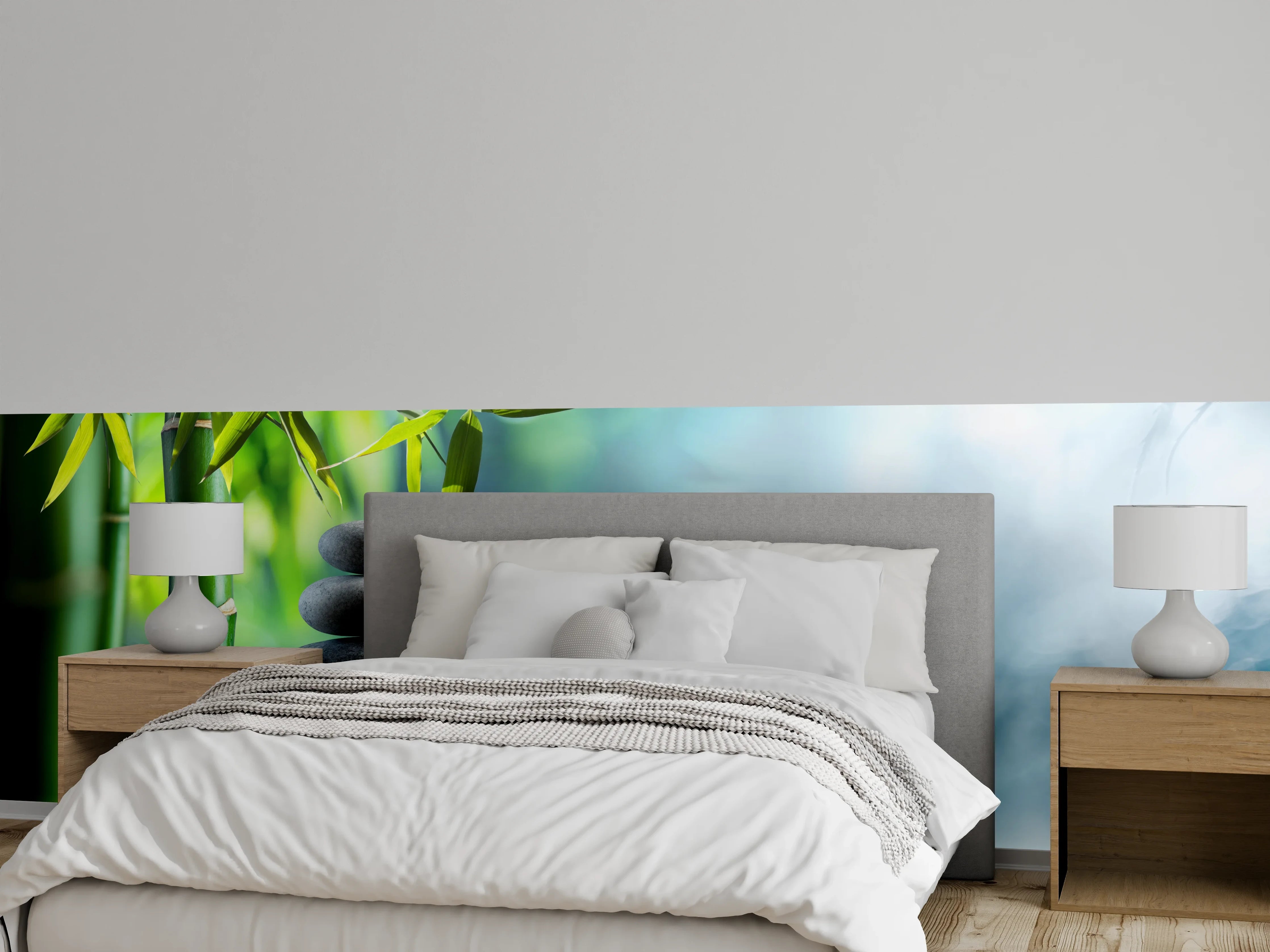Wandverkleidung Schlafzimmer - Entspannung mit Lotus & Bambus