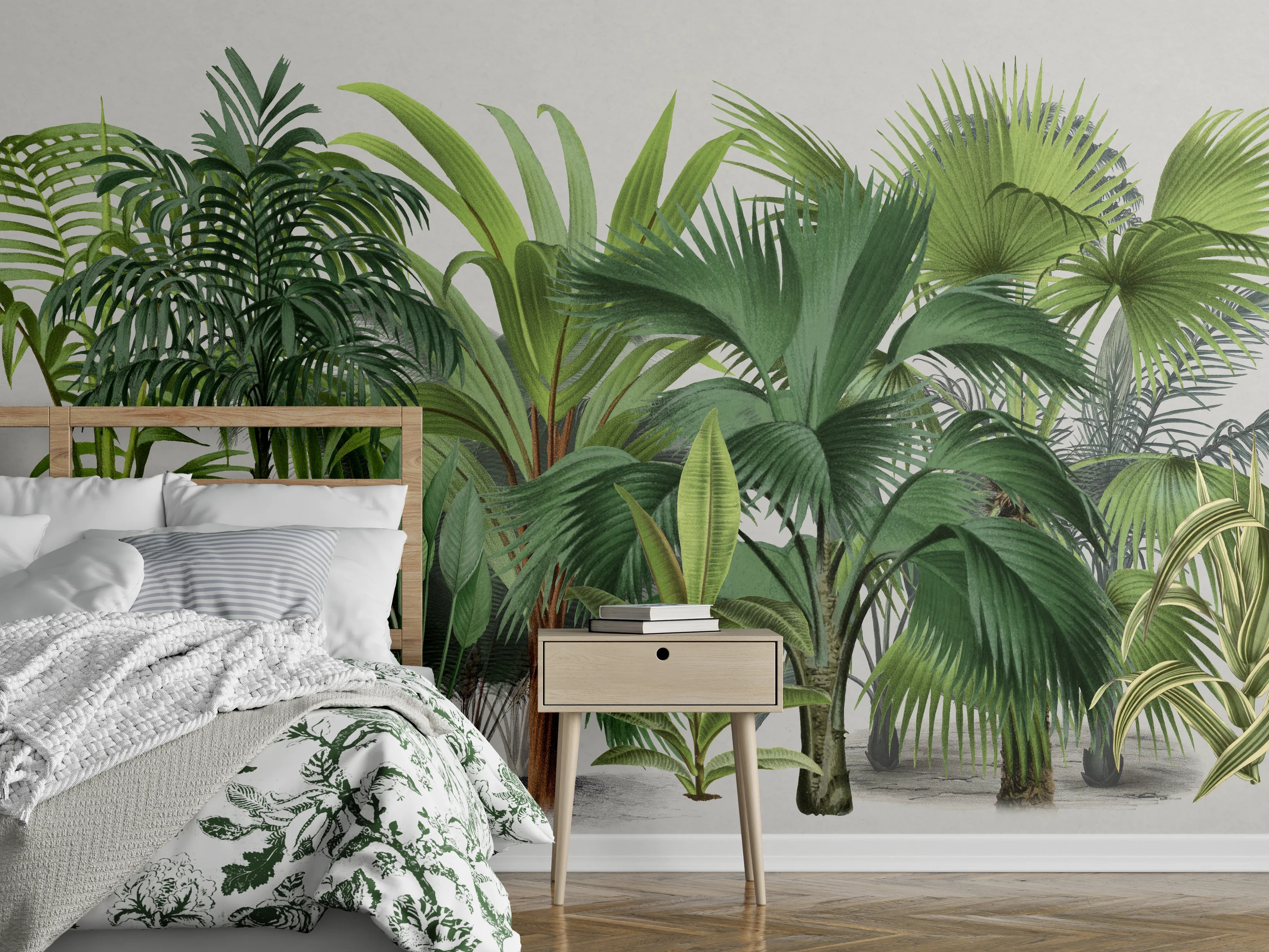 Wandverkleidung Schlafzimmer - Exotische Bäume