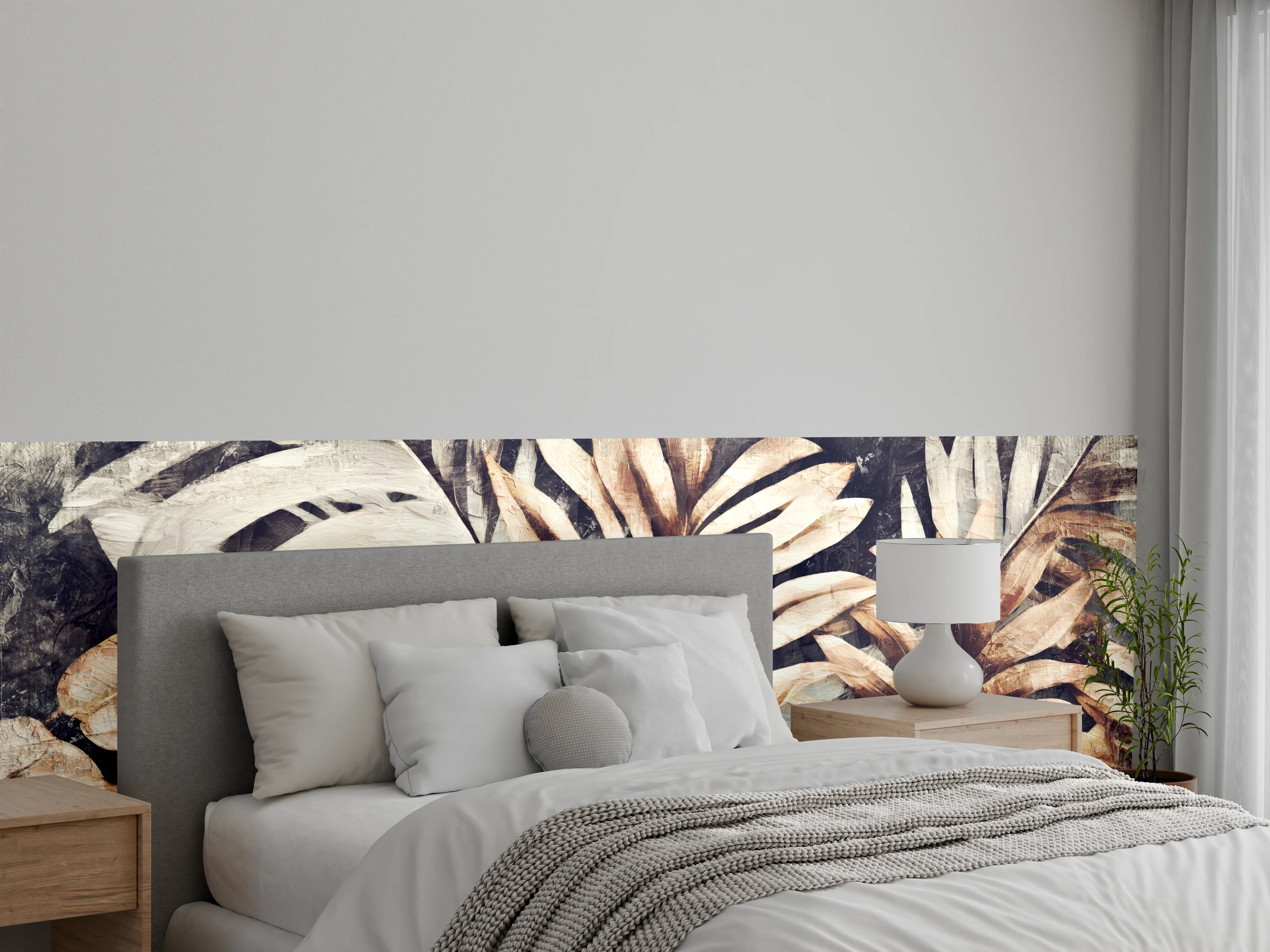 Wandverkleidung Schlafzimmer - Exotische Dschungel-Pflanzen Textur