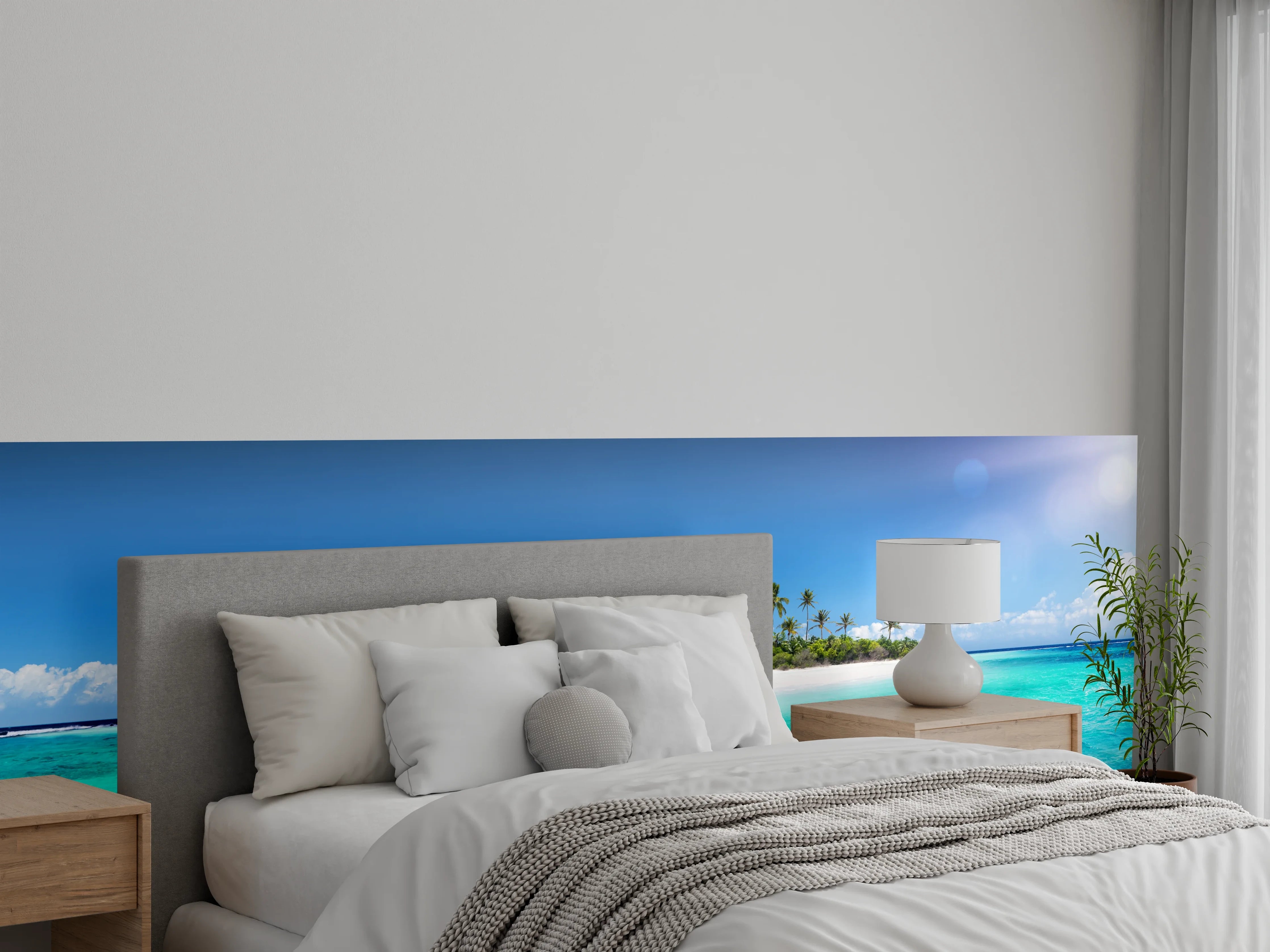 Wandverkleidung Schlafzimmer - Exotische Insel – Paradiesischer Steg