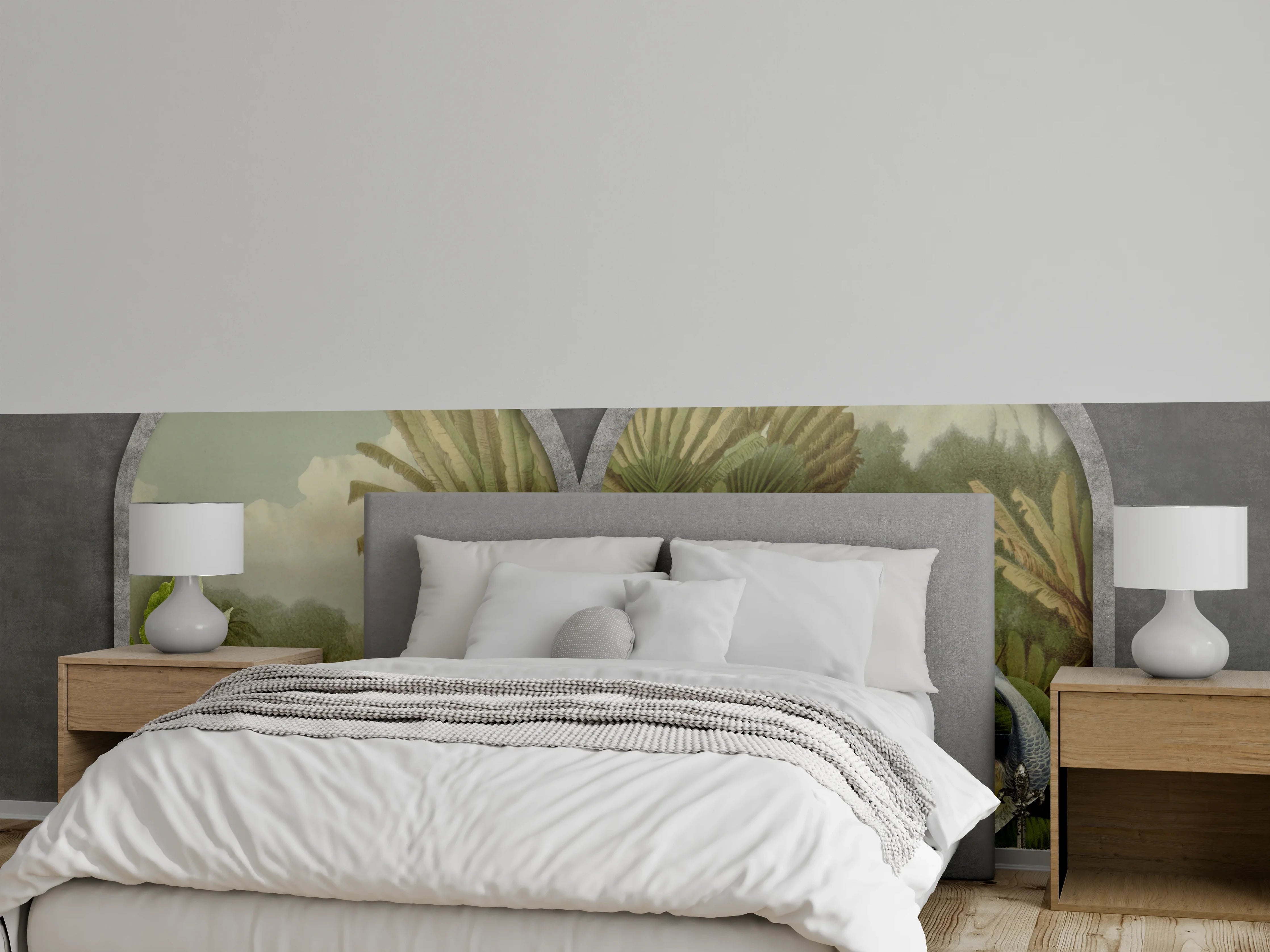 Wandverkleidung Schlafzimmer - Exotische Kraniche Naturpanorama