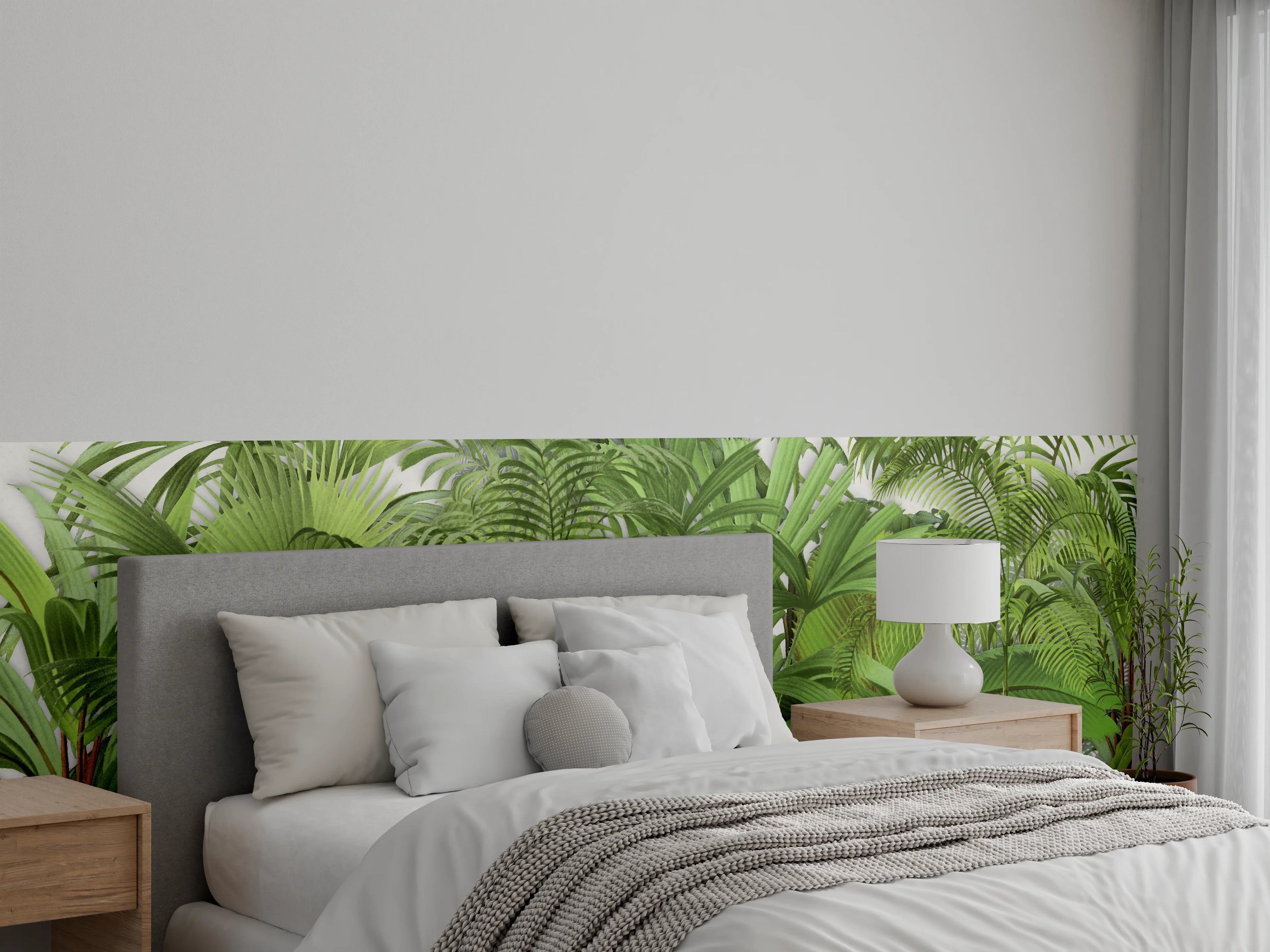 Wandverkleidung Schlafzimmer - Exotische Pflanzen