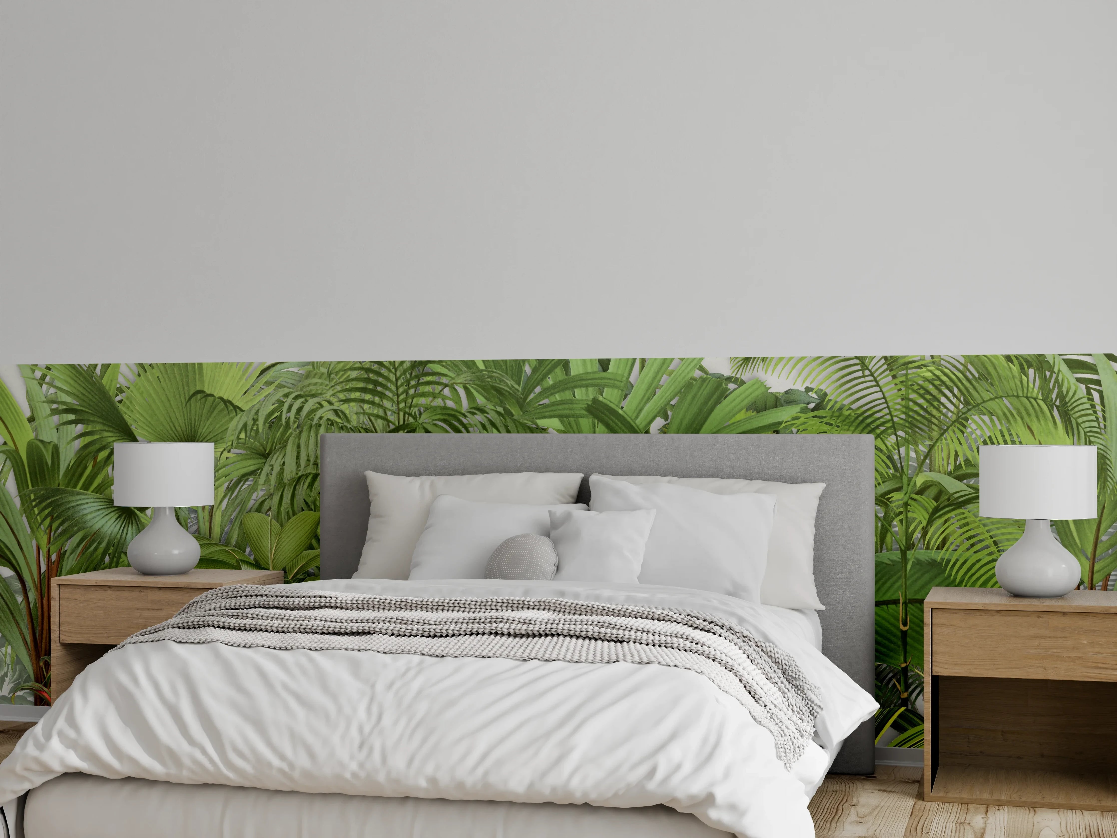 Wandverkleidung Schlafzimmer - Exotische Pflanzen