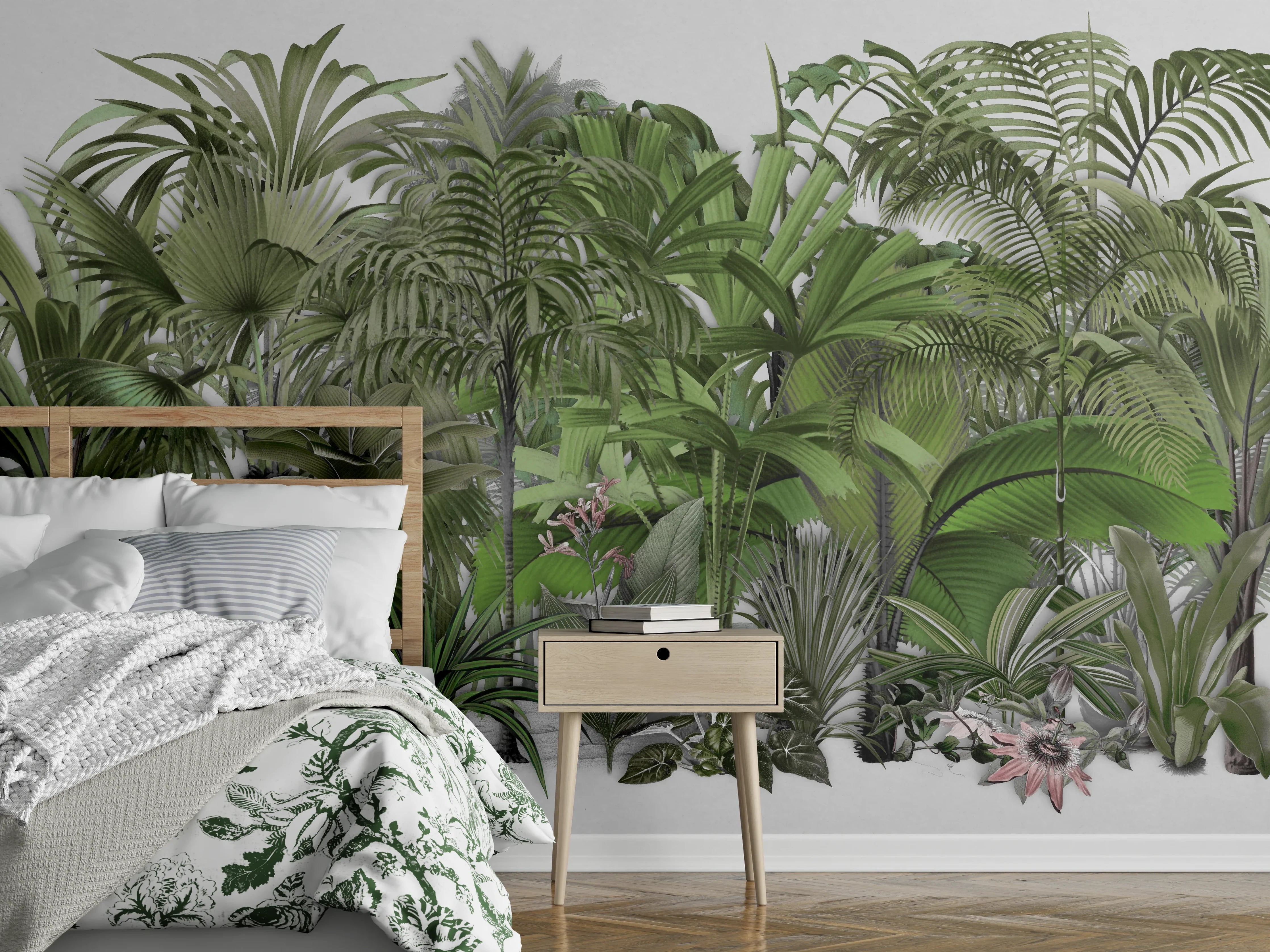 Wandverkleidung Schlafzimmer - Exotische Sträuche