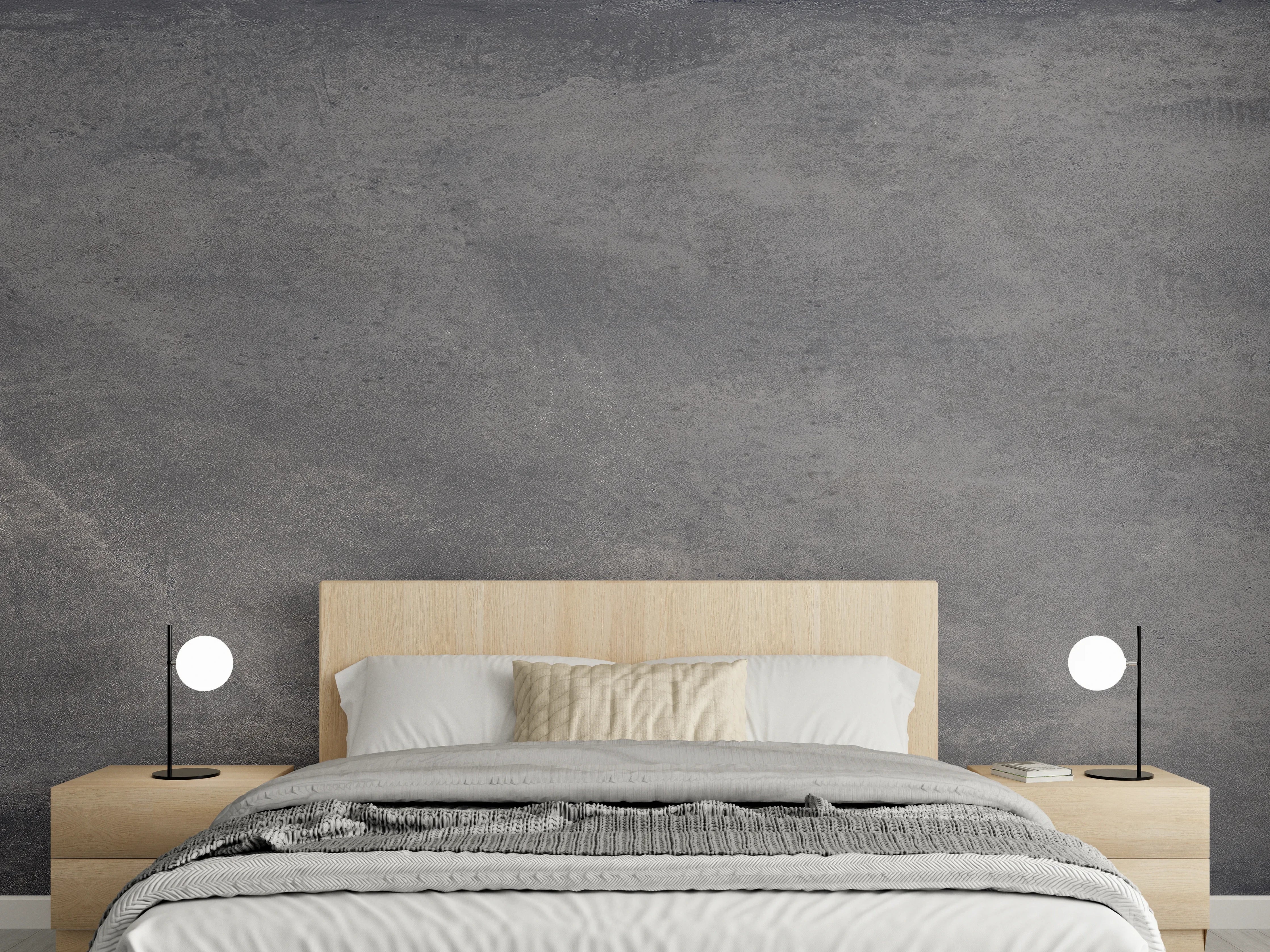Wandverkleidung Schlafzimmer - Feine dunkle Betonwand