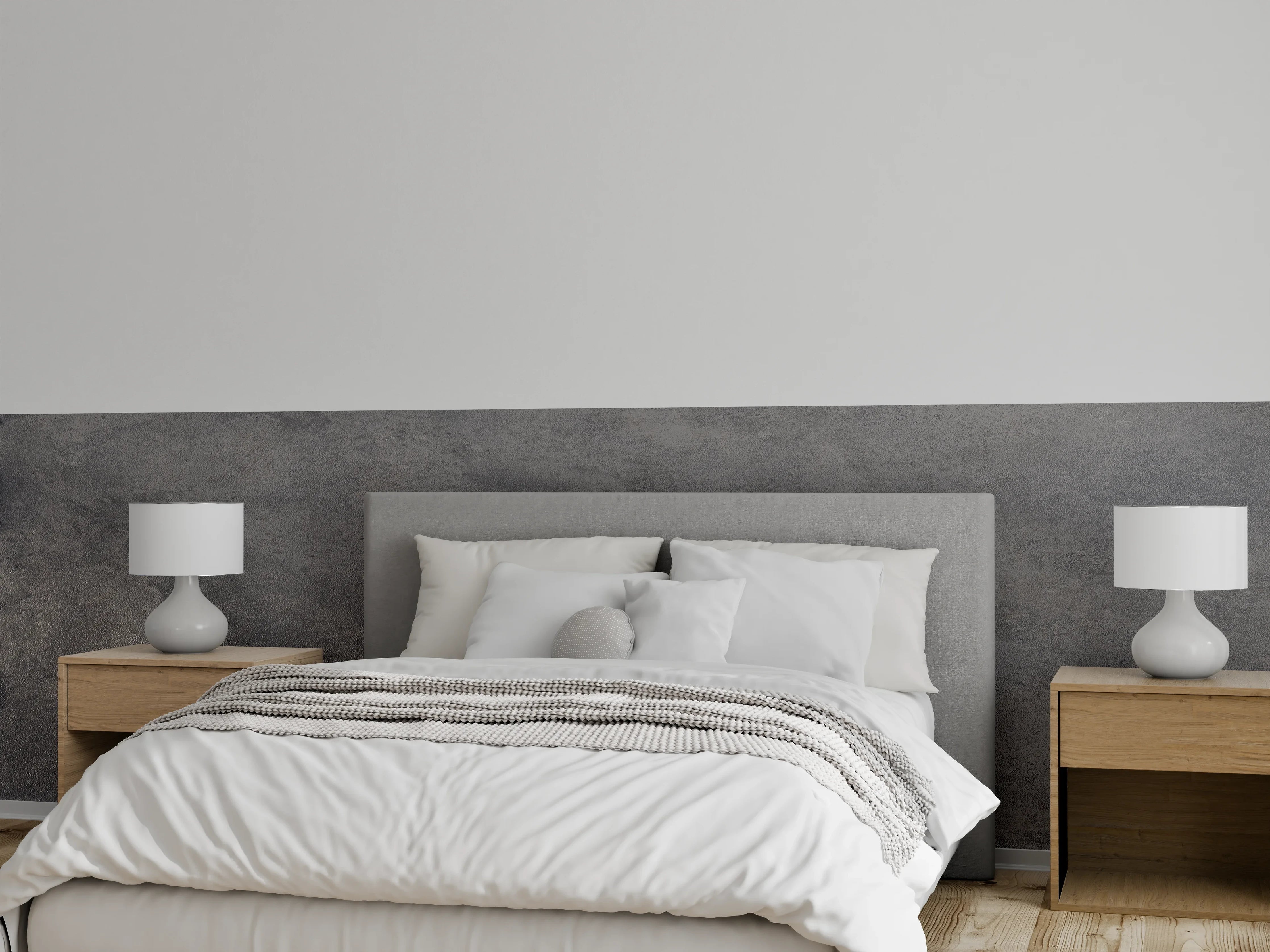 Wandverkleidung Schlafzimmer - Feine dunkle Betonwand