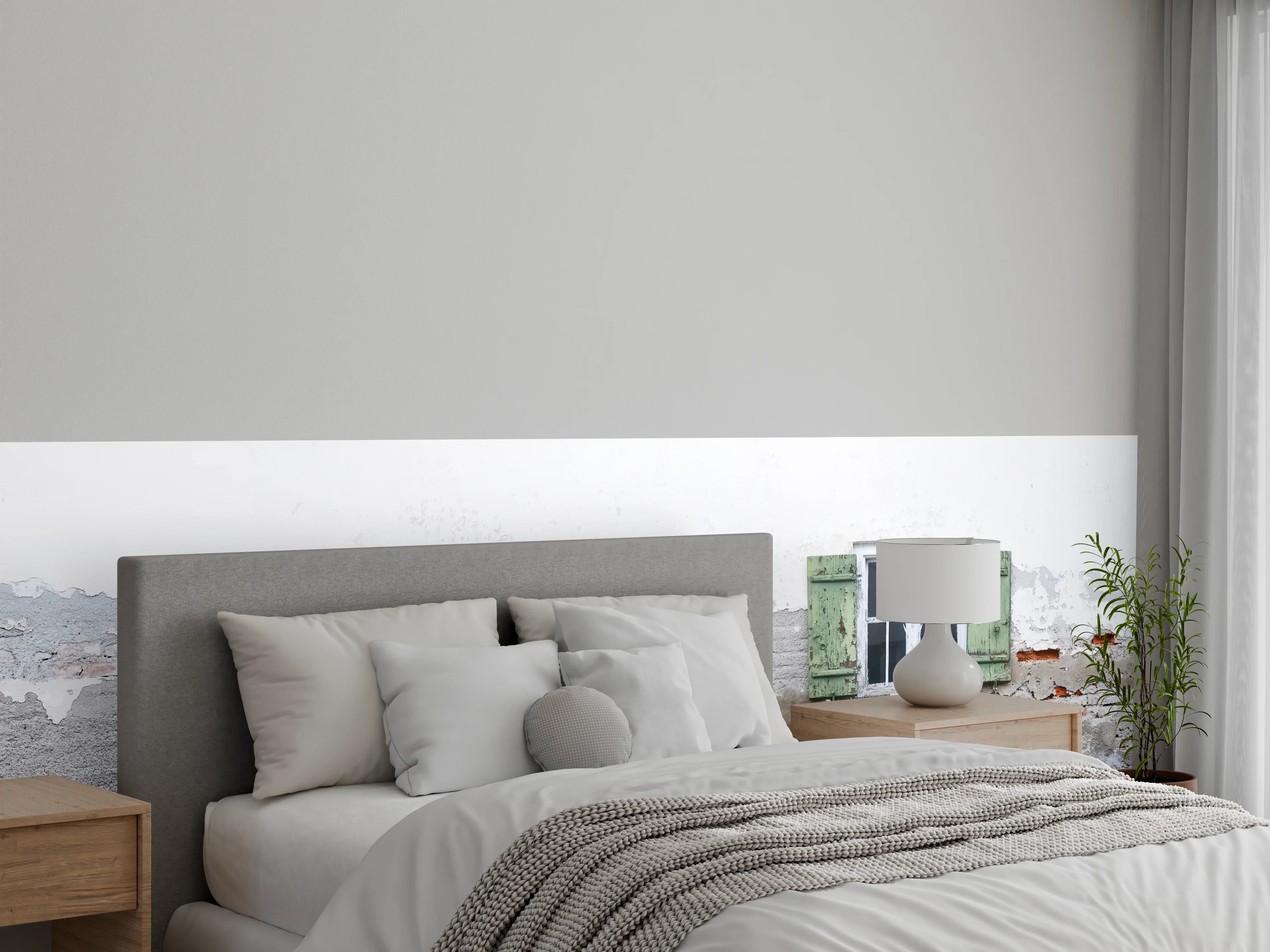 Wandverkleidung Schlafzimmer - Fensterrahmen einer veralteten Hauswand