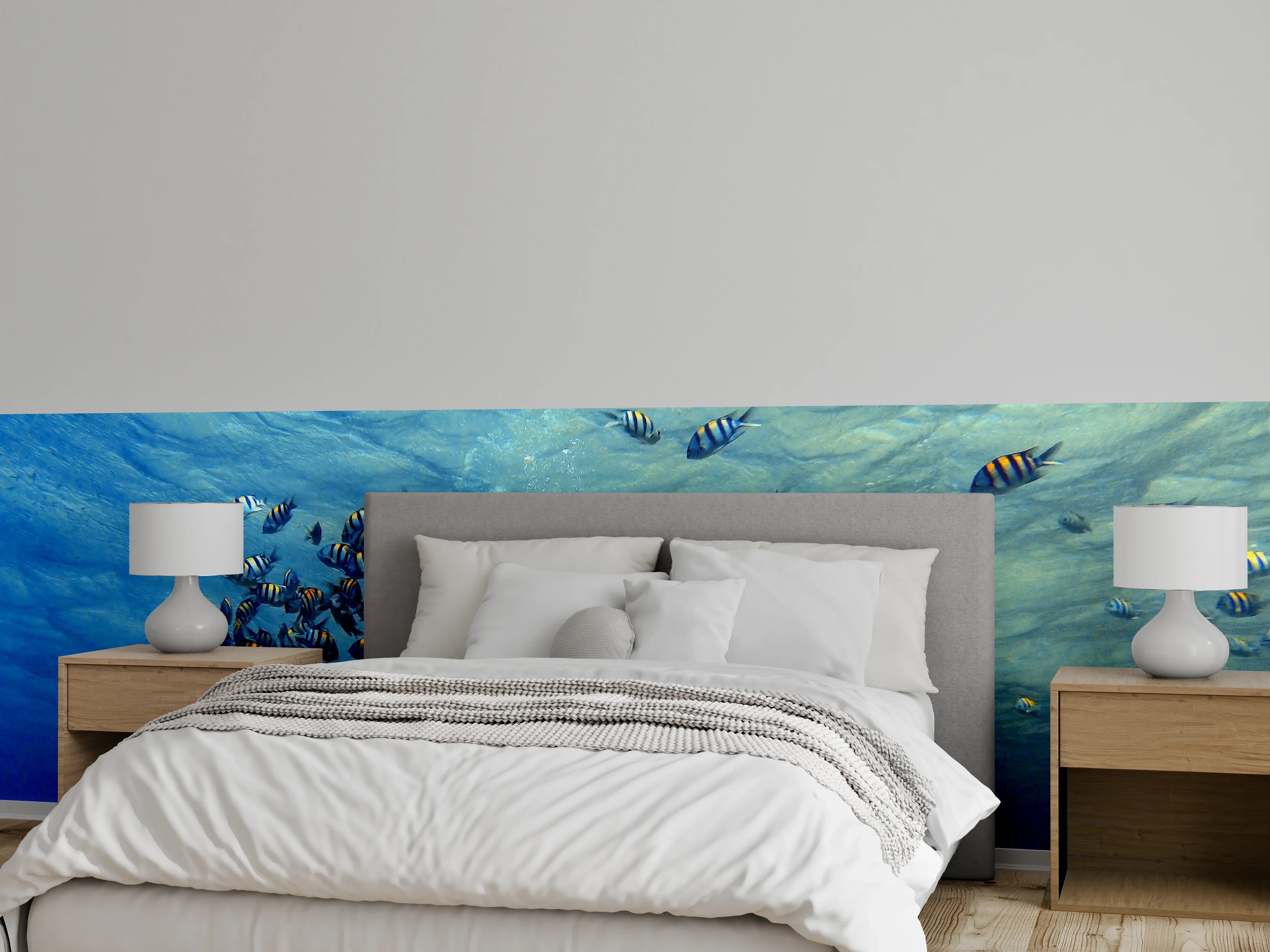 Wandverkleidung Schlafzimmer - Fische im klarem Meer