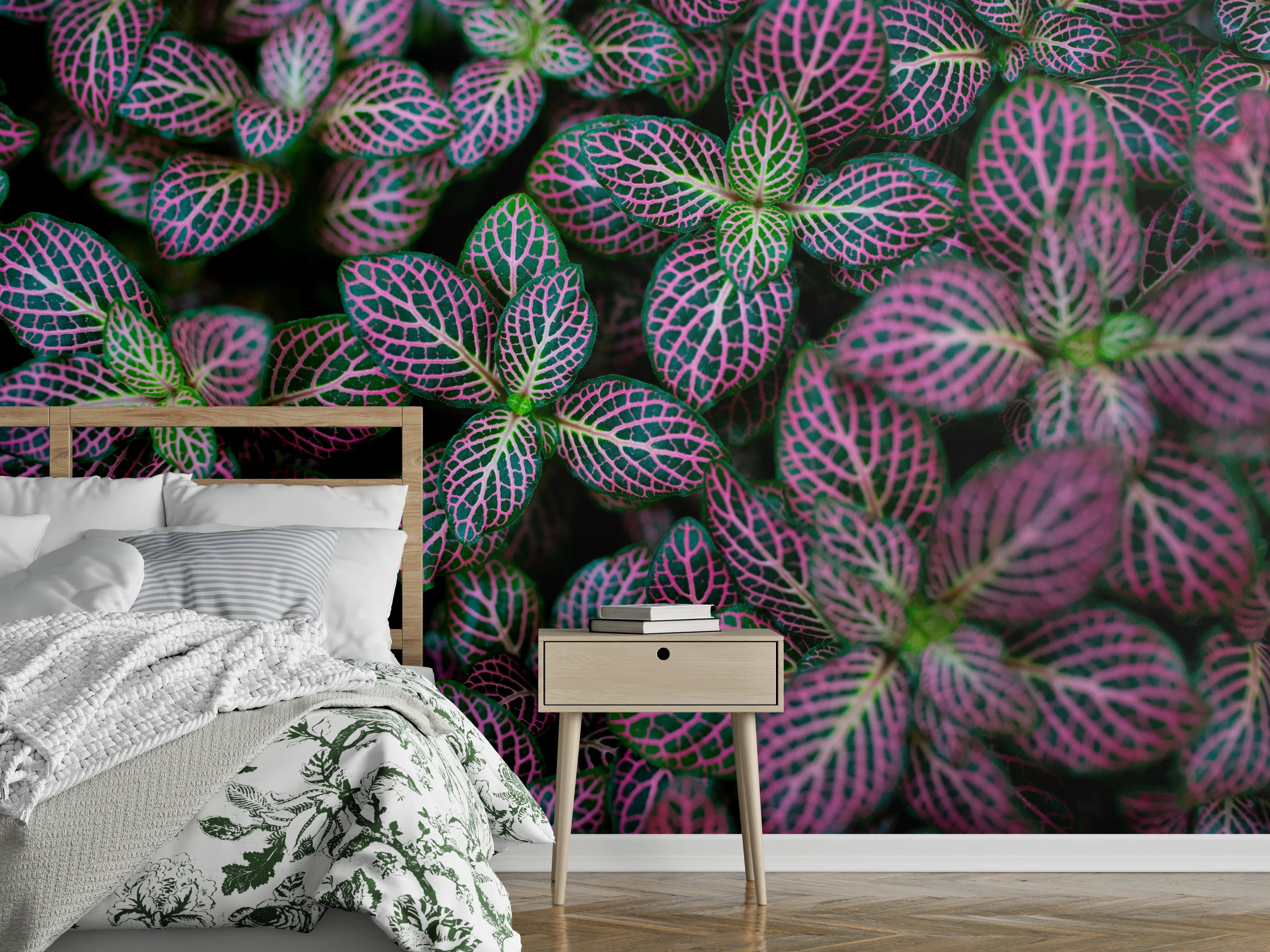 Wandverkleidung Schlafzimmer - Fittonia-Mosaikpflanze: Grünes Kunstwerk Wandbild
