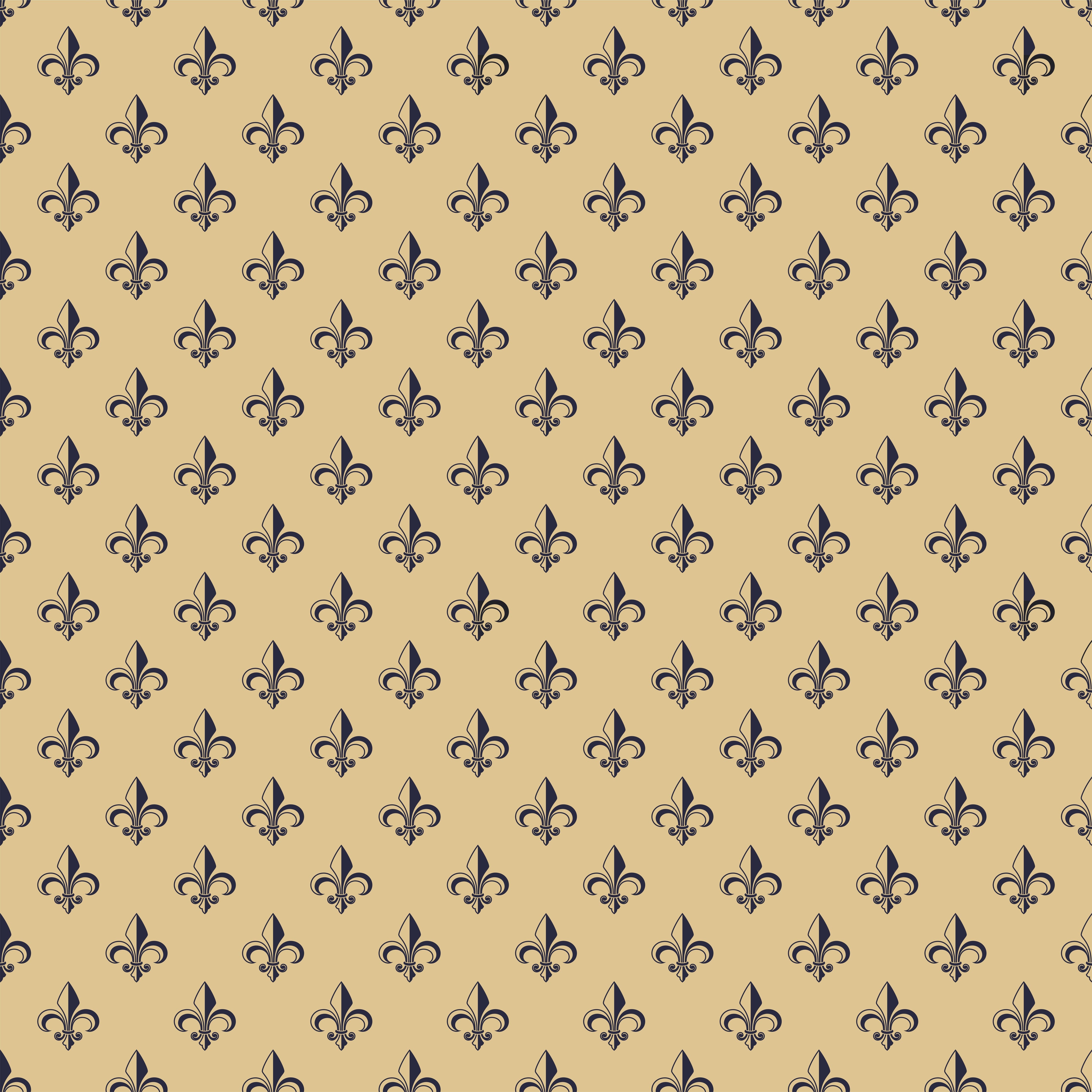 Wandverkleidung Schlafzimmer-Fleur-de-Lis Muster Beige Braun