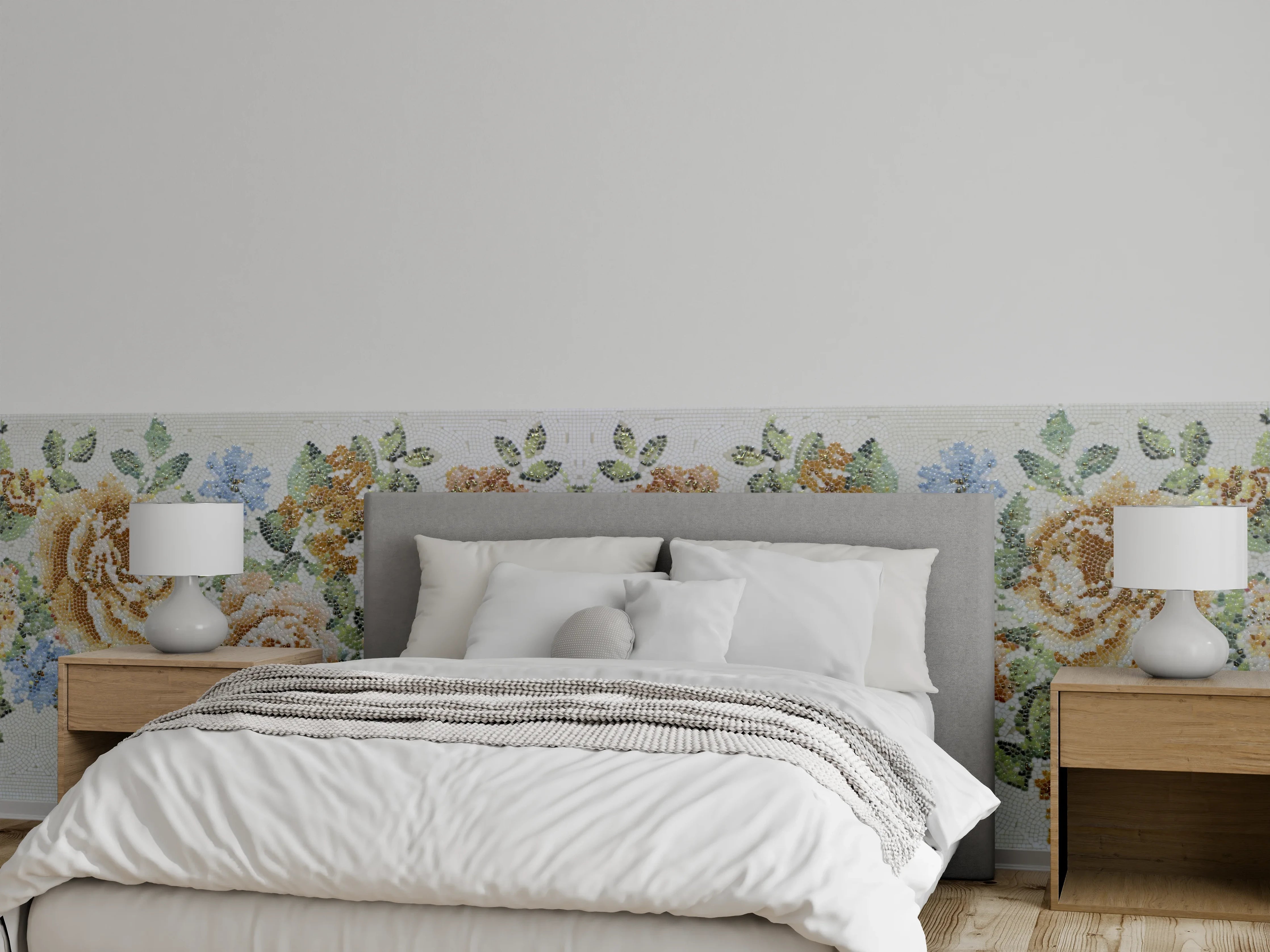Wandverkleidung Schlafzimmer - Florales Muster Design Textur