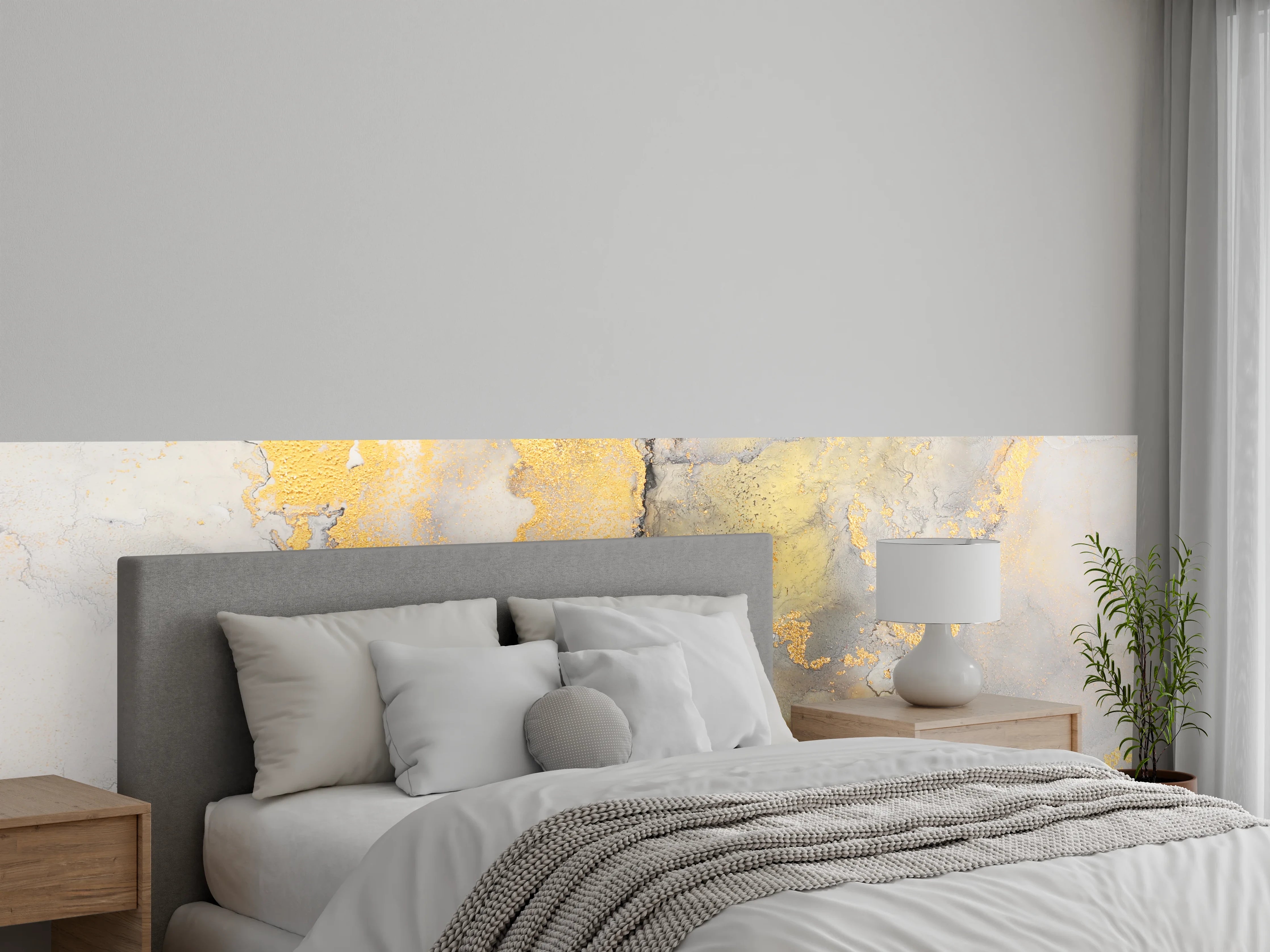Wandverkleidung Schlafzimmer - Flüssigkunstmalerei mit Alkoholtinte