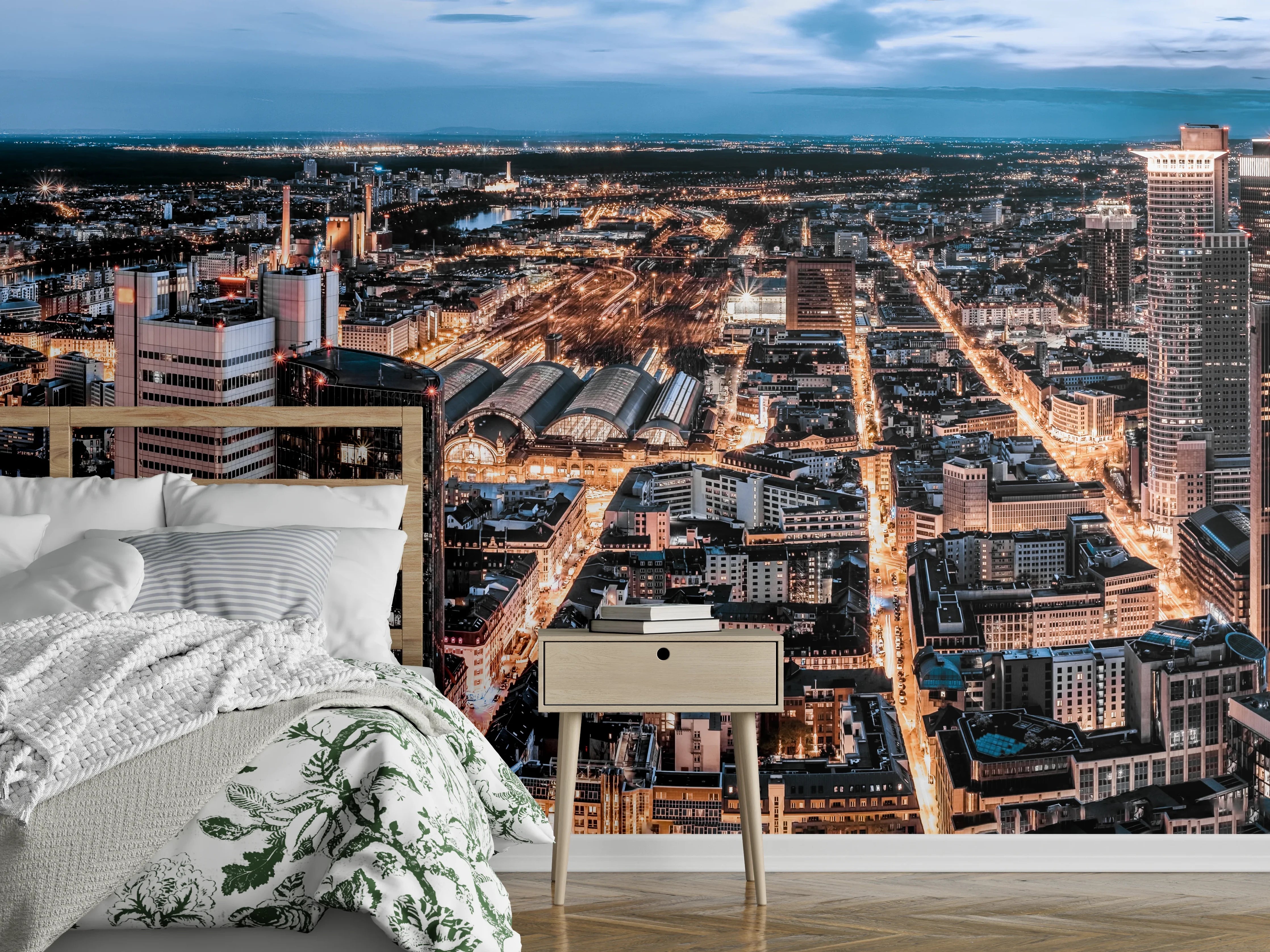 Wandverkleidung Schlafzimmer - Frankfurt 180-Grad-Panorama