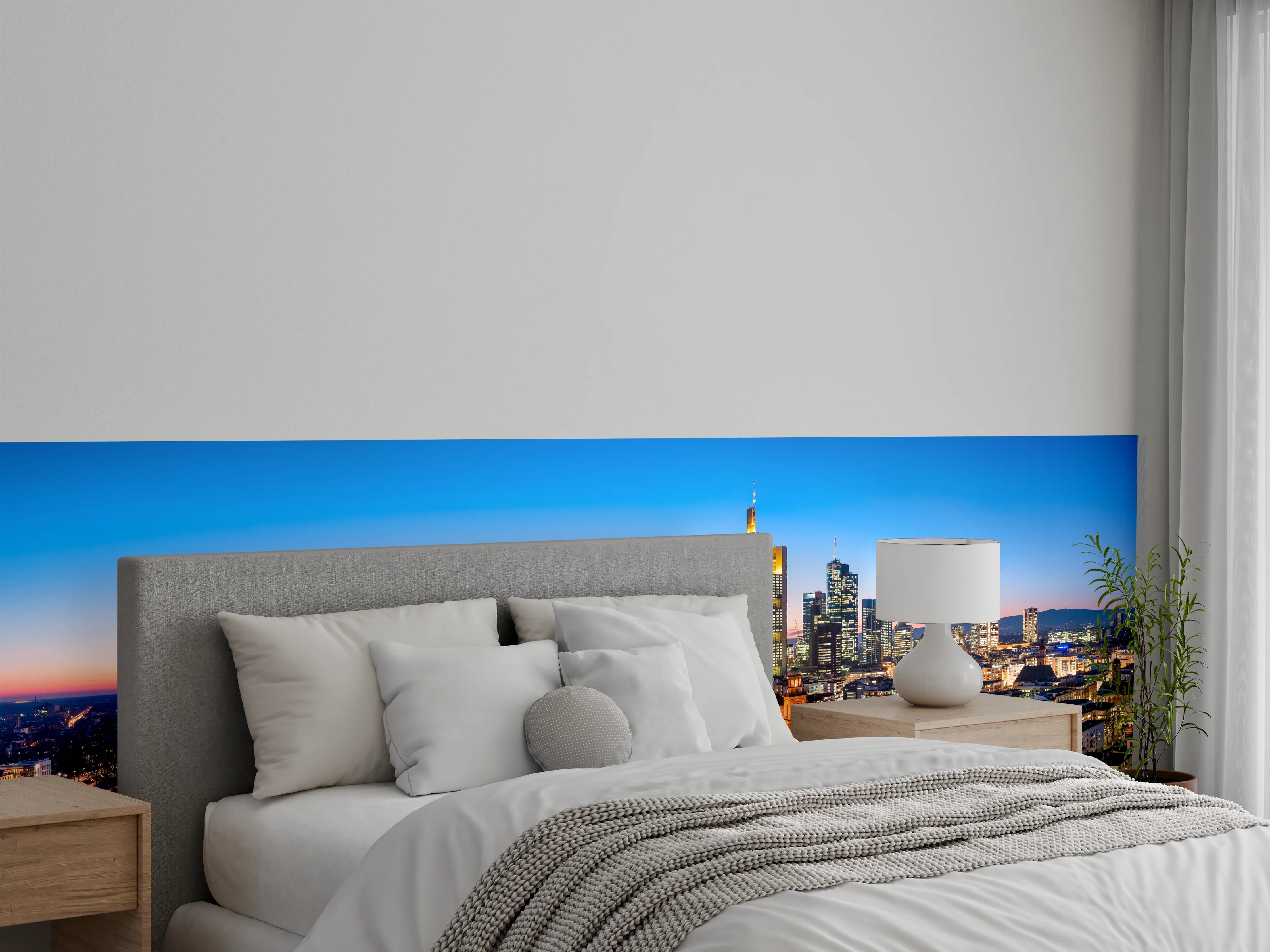 Wandverkleidung Schlafzimmer - Frankfurt Skyline Dämmerung 2