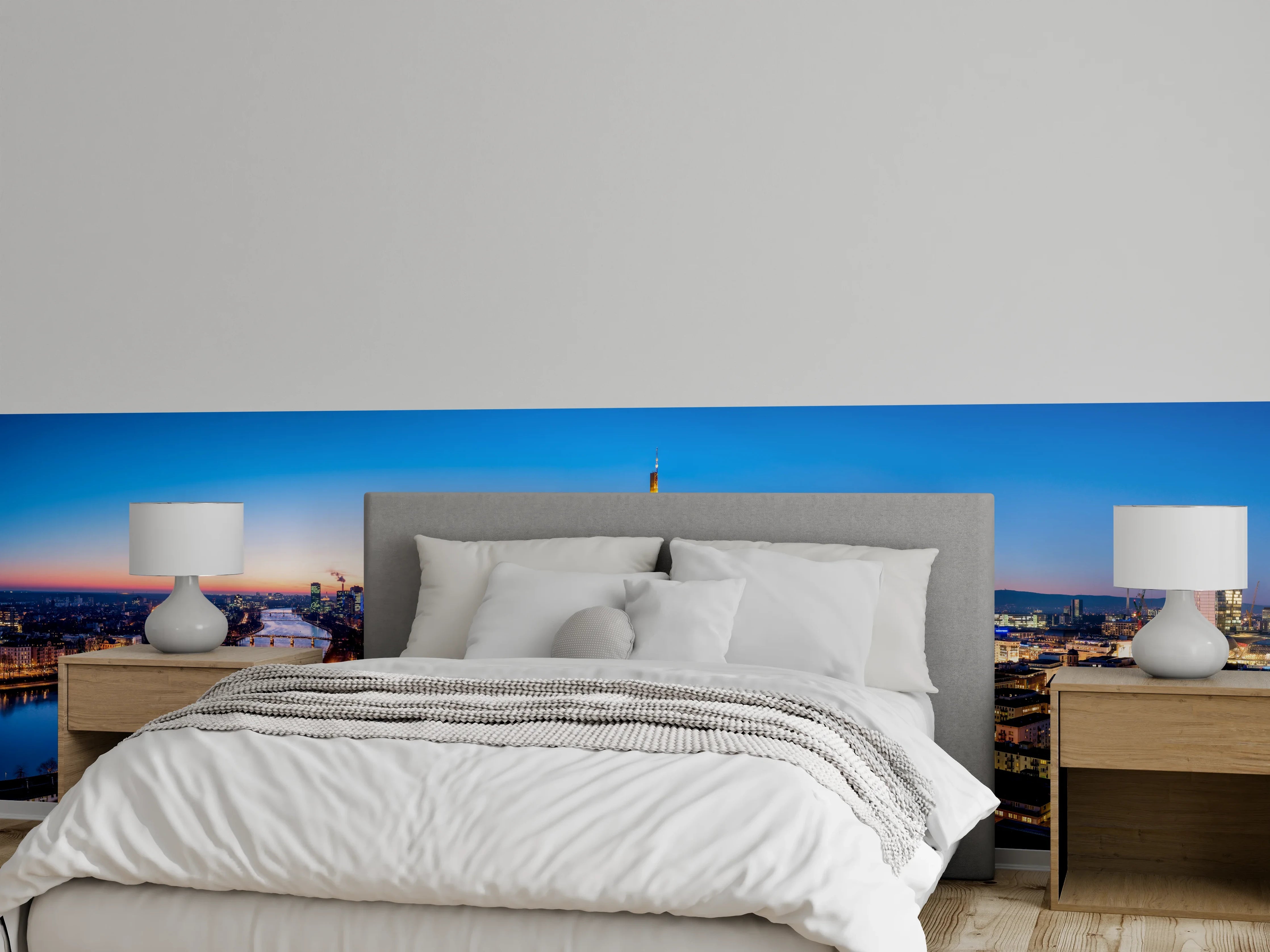 Wandverkleidung Schlafzimmer - Frankfurt Skyline Dämmerung 2