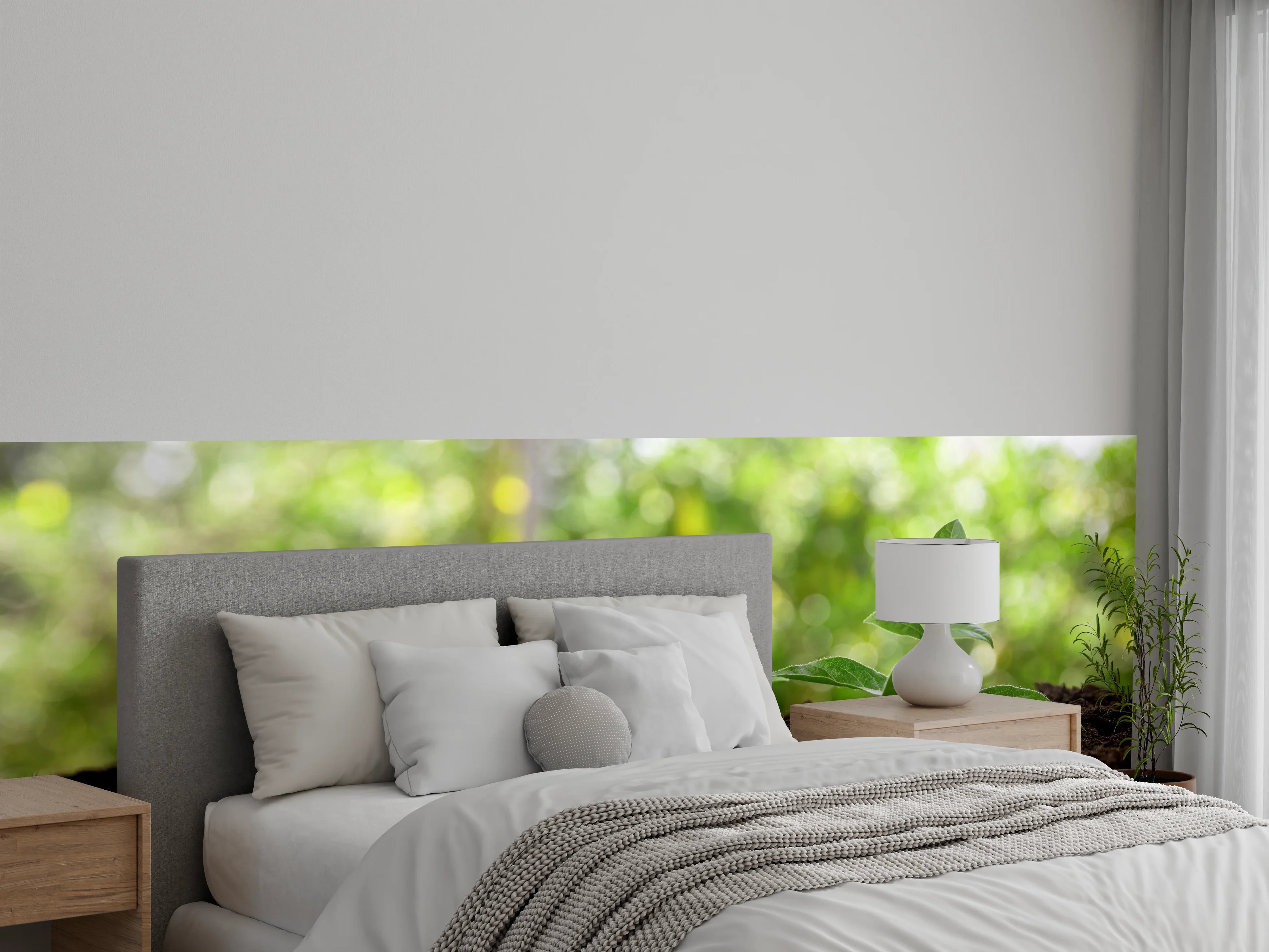 Wandverkleidung Schlafzimmer - Frische Keimlinge auf nährreichem Boden