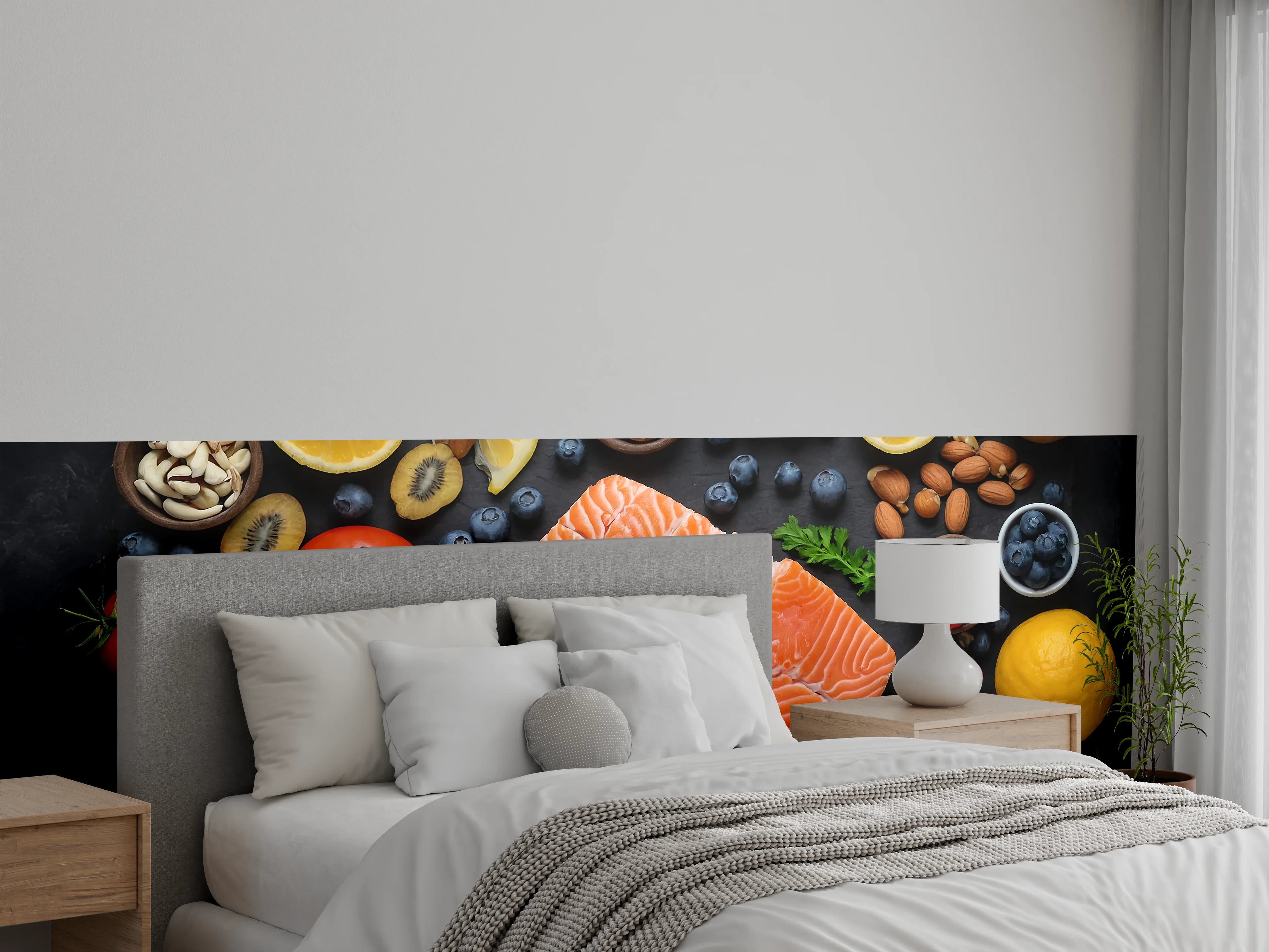 Wandverkleidung Schlafzimmer - Frischer Lachs mit Beeren