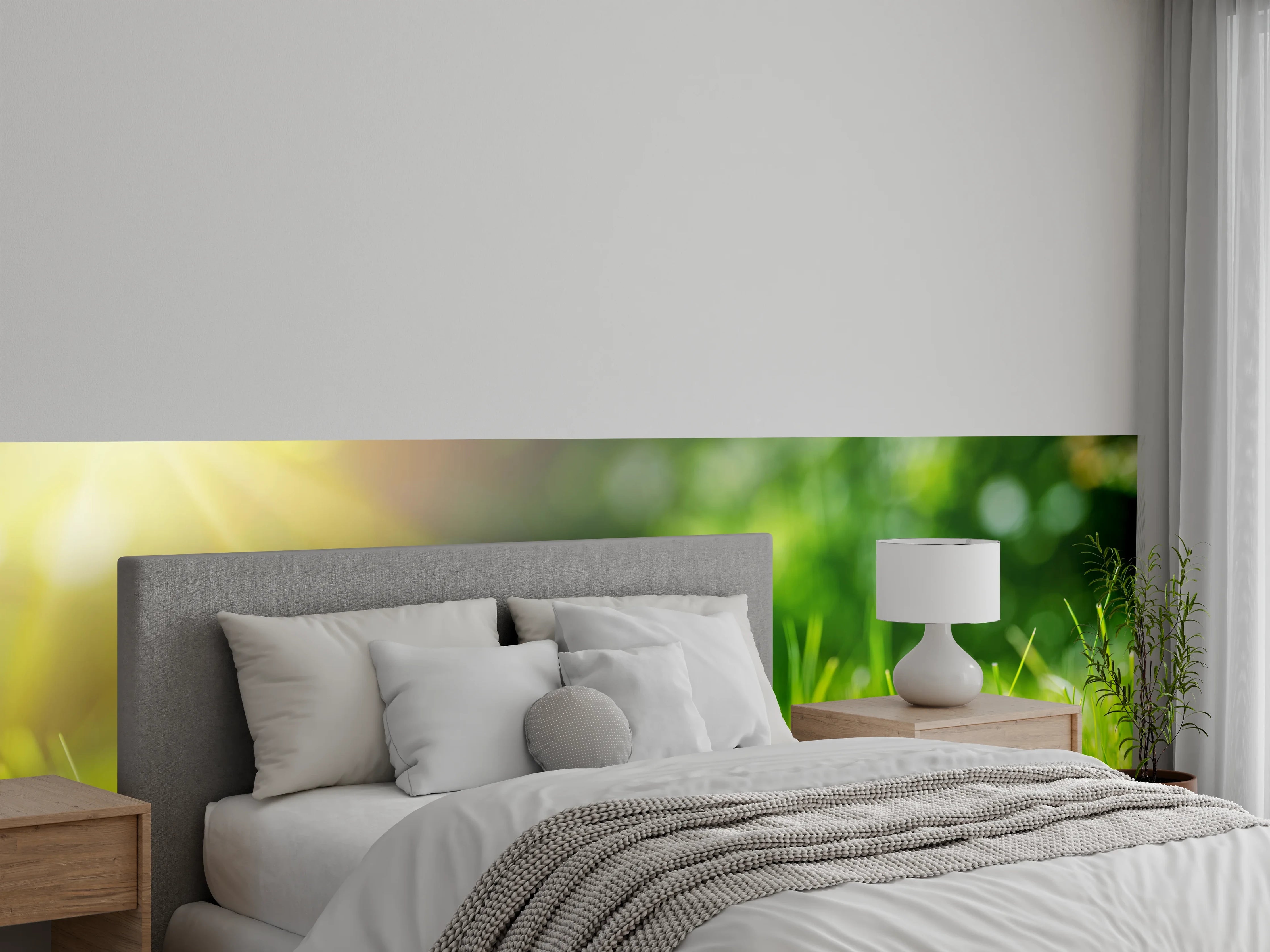 Wandverkleidung Schlafzimmer - Frisches grünes Gras