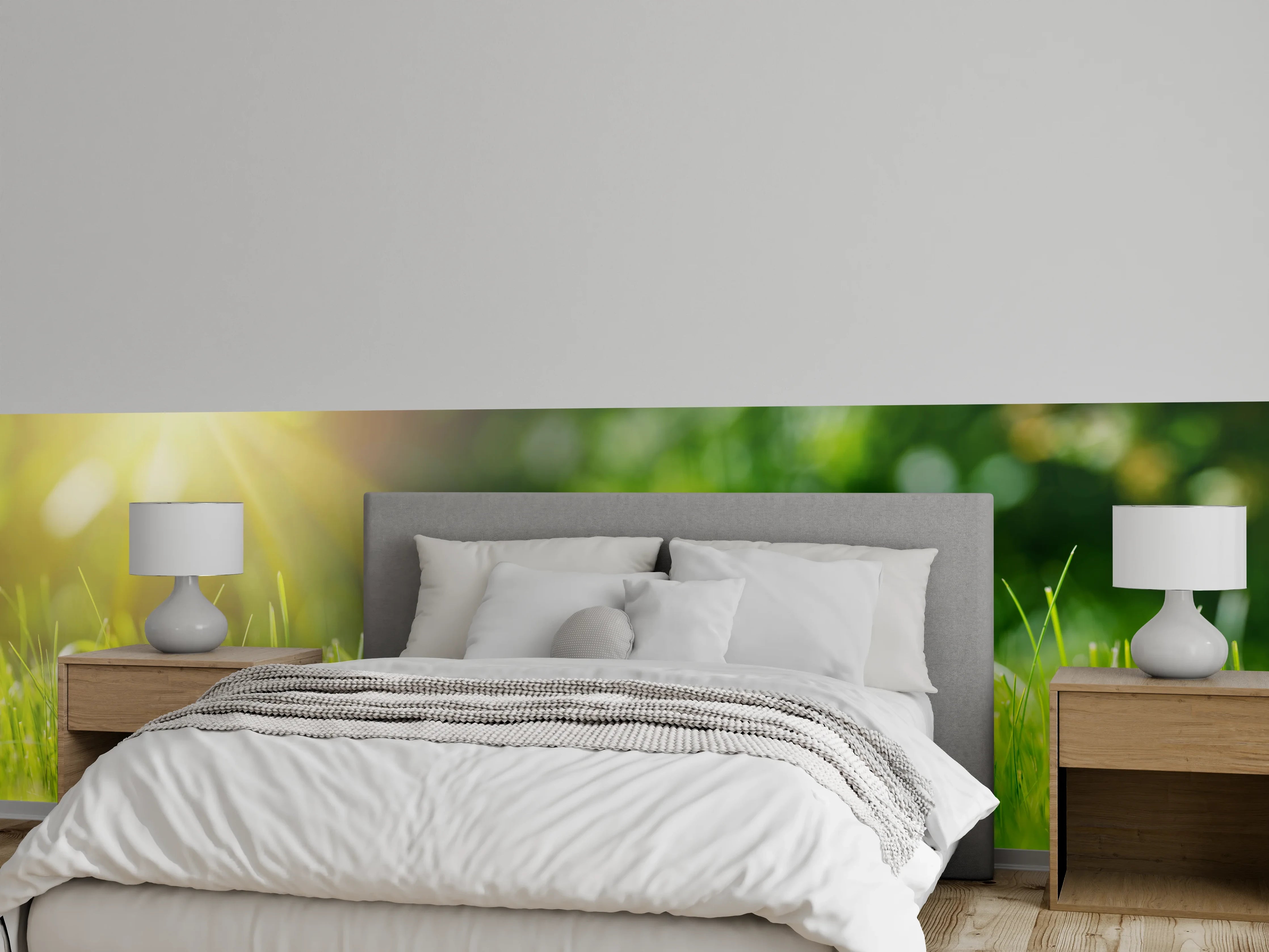 Wandverkleidung Schlafzimmer - Frisches grünes Gras