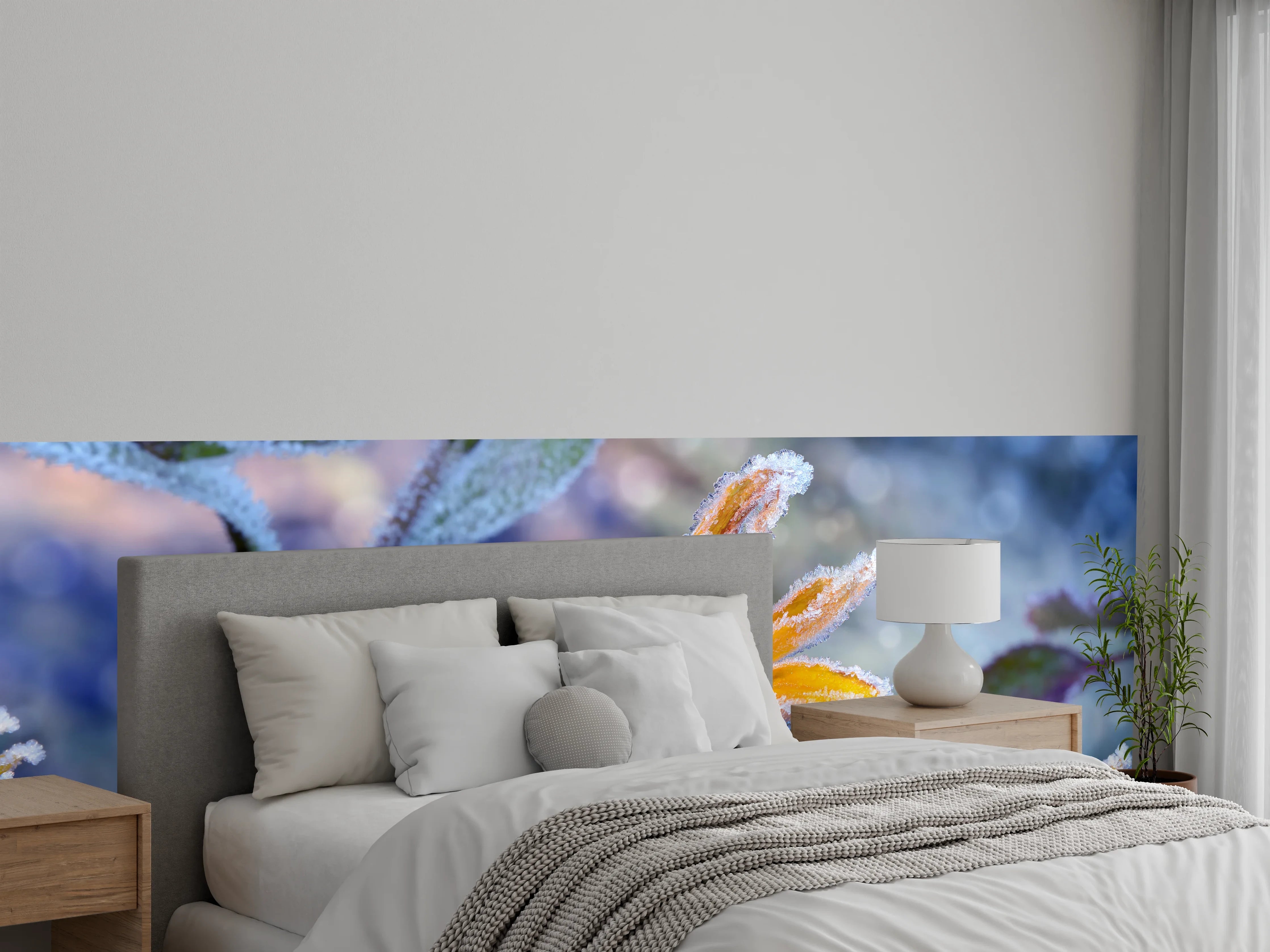 Wandverkleidung Schlafzimmer - Frostige Blütenpracht Naturfoto