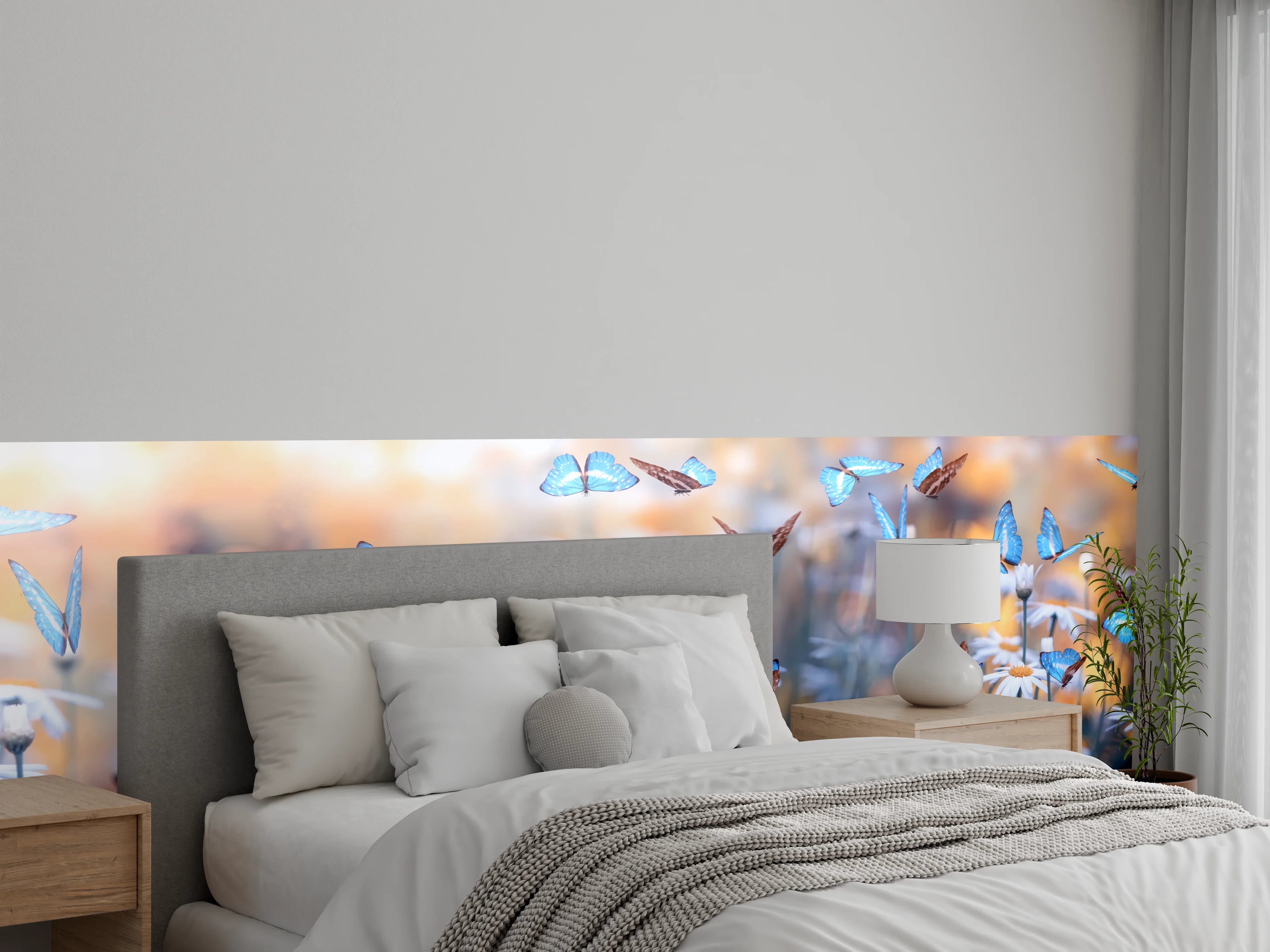 Wandverkleidung Schlafzimmer - Frühling Naturlandschaft mit wilden Blumen