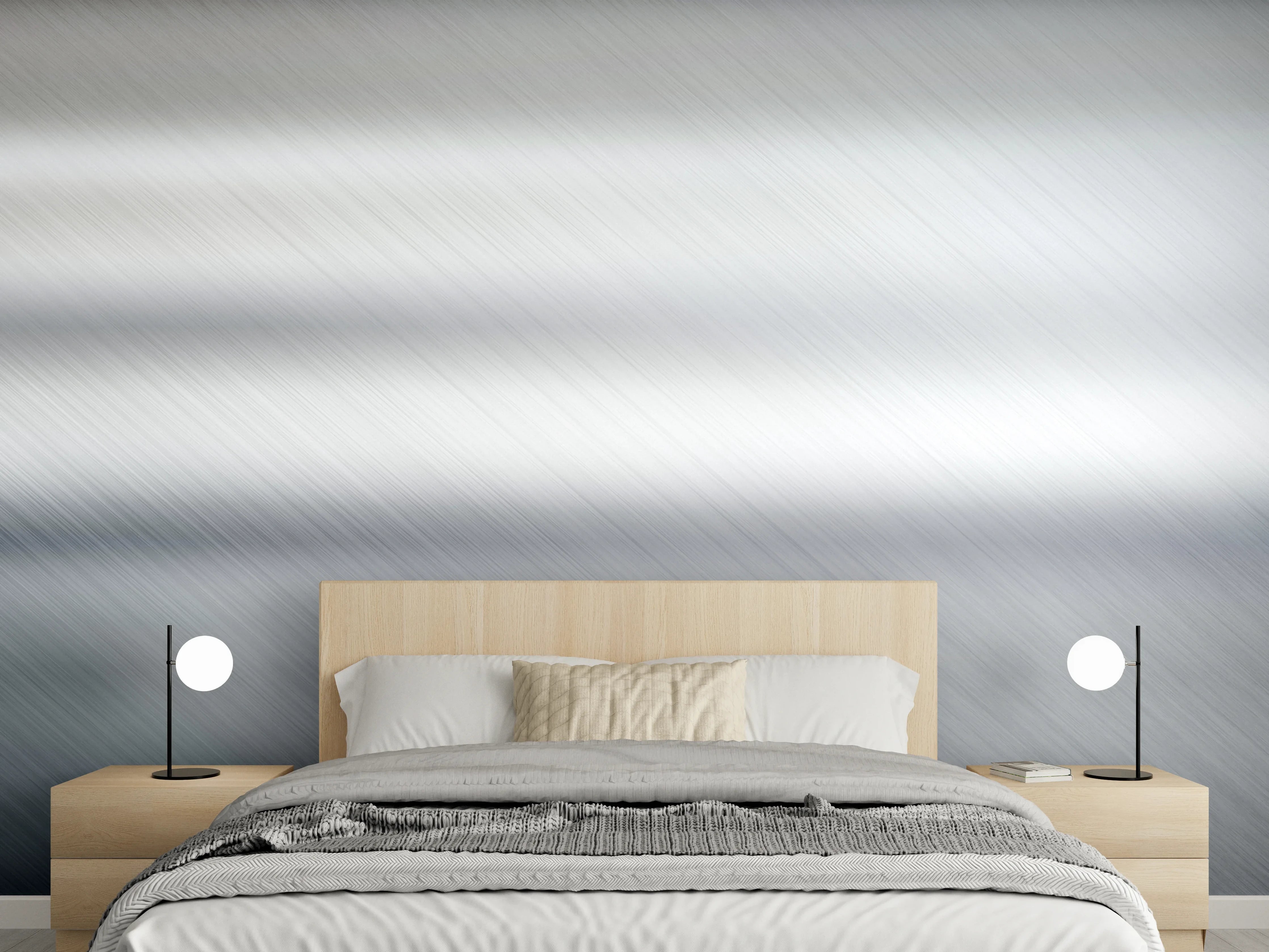 Wandverkleidung Schlafzimmer - Gebürsteter Metall Hintergrund