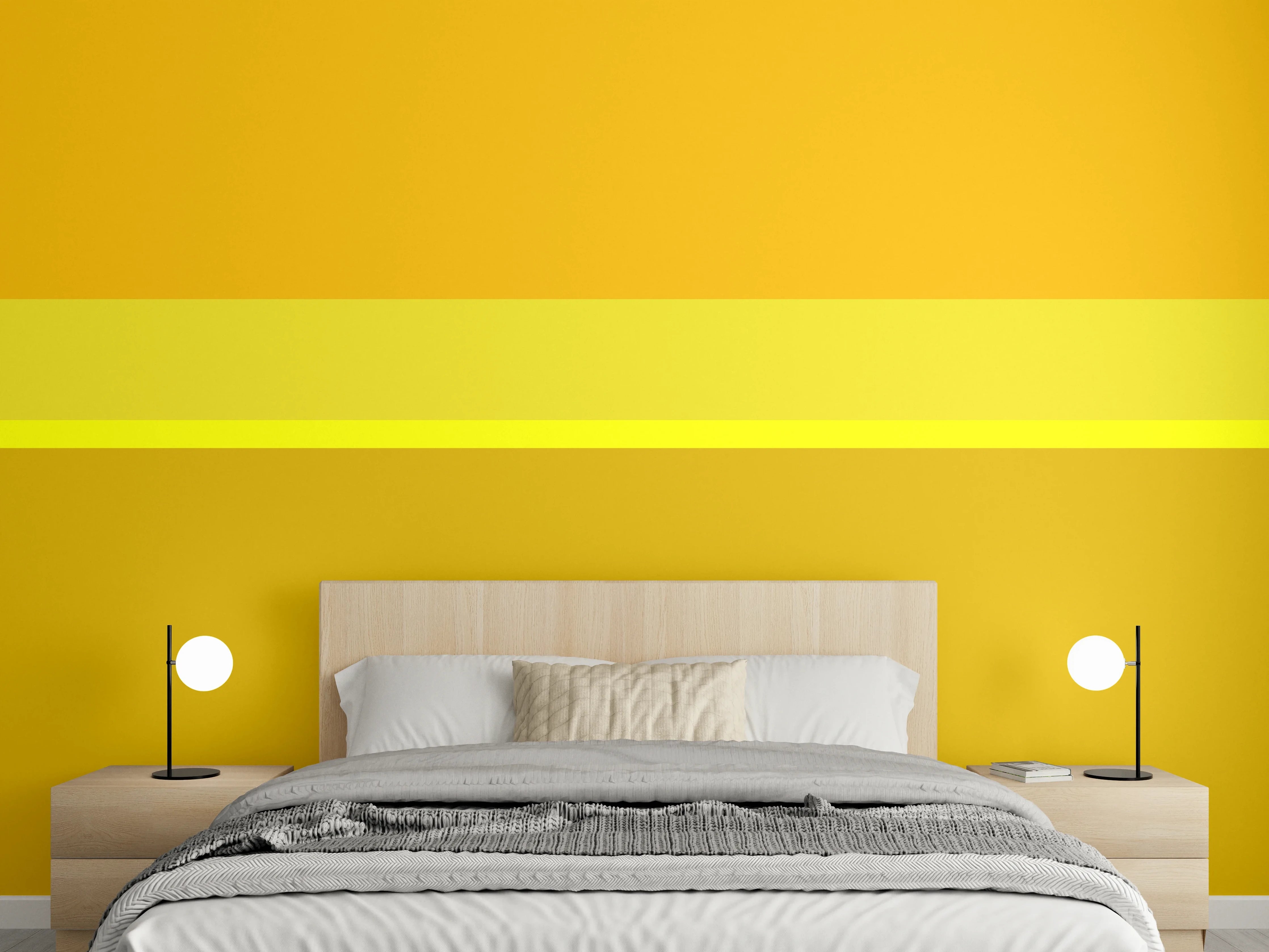 Wandverkleidung Schlafzimmer - Gelbe Farbflächen Modern Abstrakt