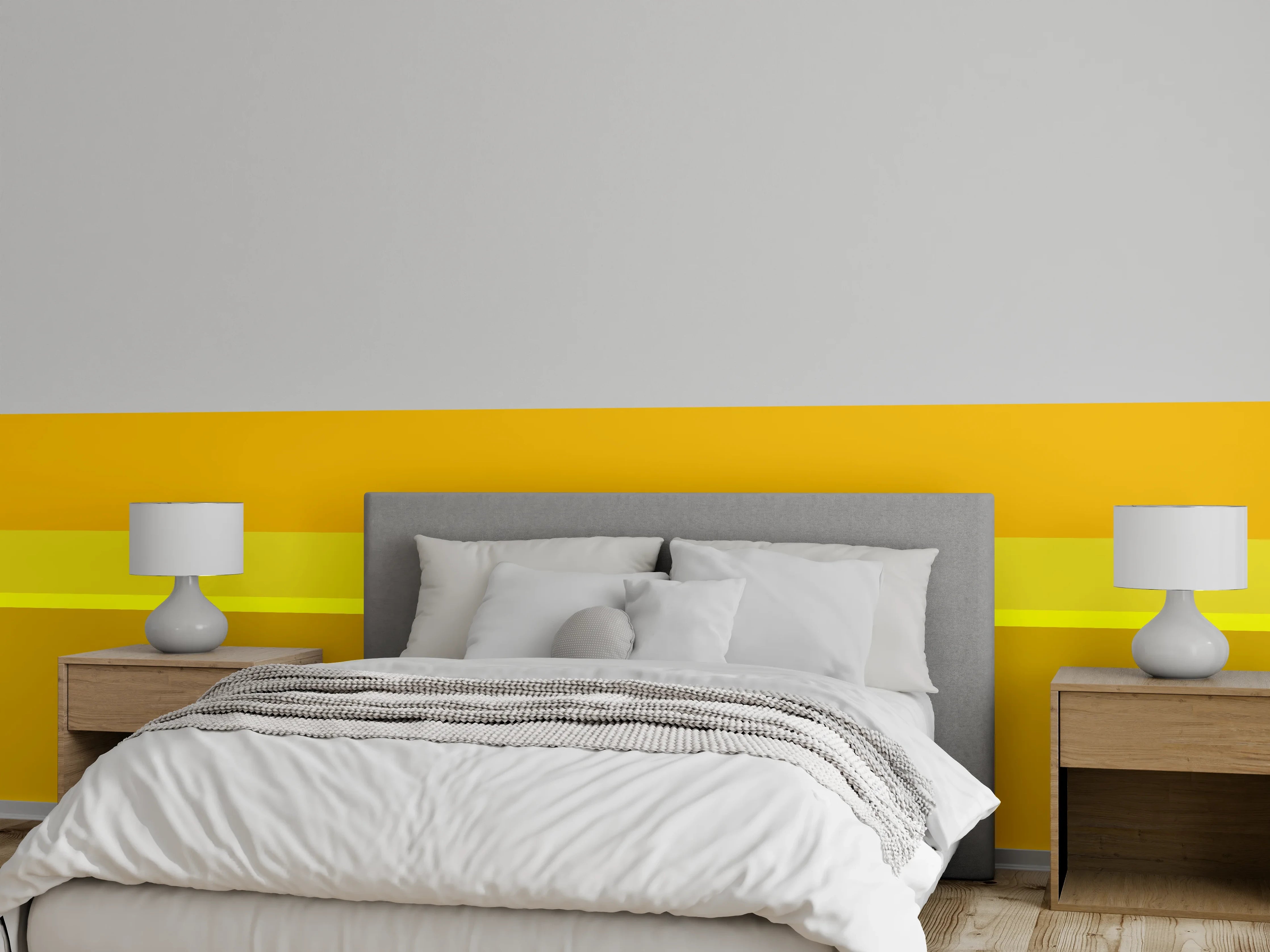 Wandverkleidung Schlafzimmer - Gelbe Farbflächen Modern Abstrakt